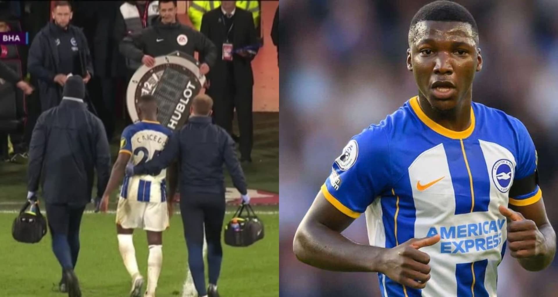 La foto que demuestra que Moisés Caicedo quedó bien después de la lesión
