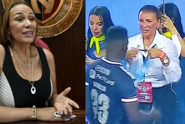 La presencia de Lucía Vallecilla generó malestar entre los aficionados y MIguel Ángel Loor justificó la presencia de la presidenta de El Nacional