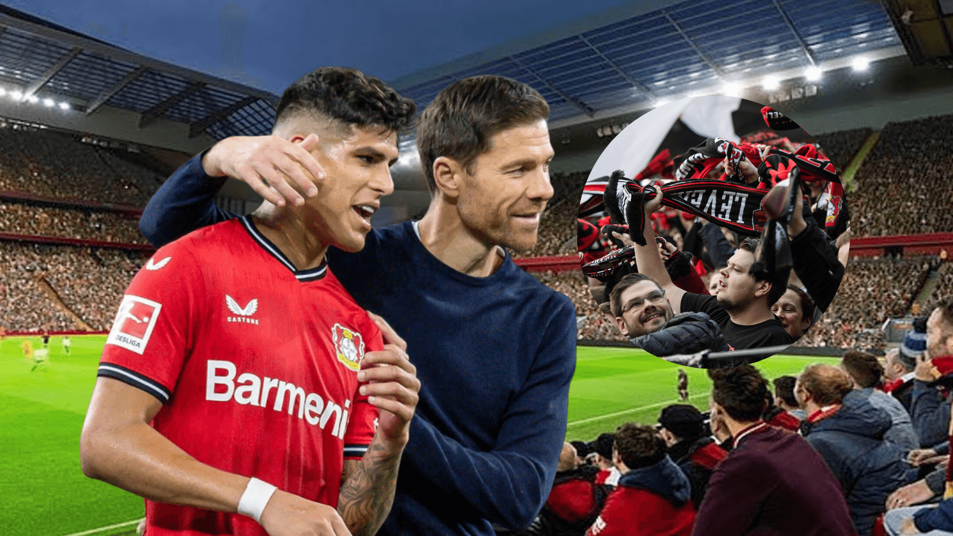 La reacción de Xabi Alonso con todo su equipo y Piero Hincapié