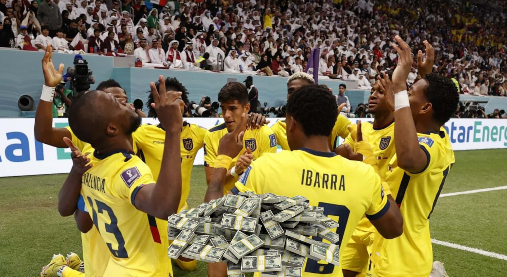 La Selección Ecuatoriana celebrando en Qatar 2022.