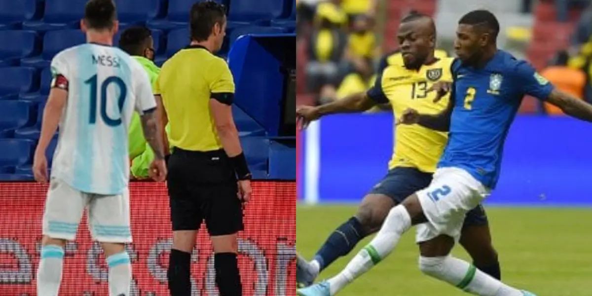 La Selección Ecuatoriana enfrentó a Brasil y no pasó del empate pese a un penal clarísimo. Messi ya había explotado con respecto al VAR y Brasil
