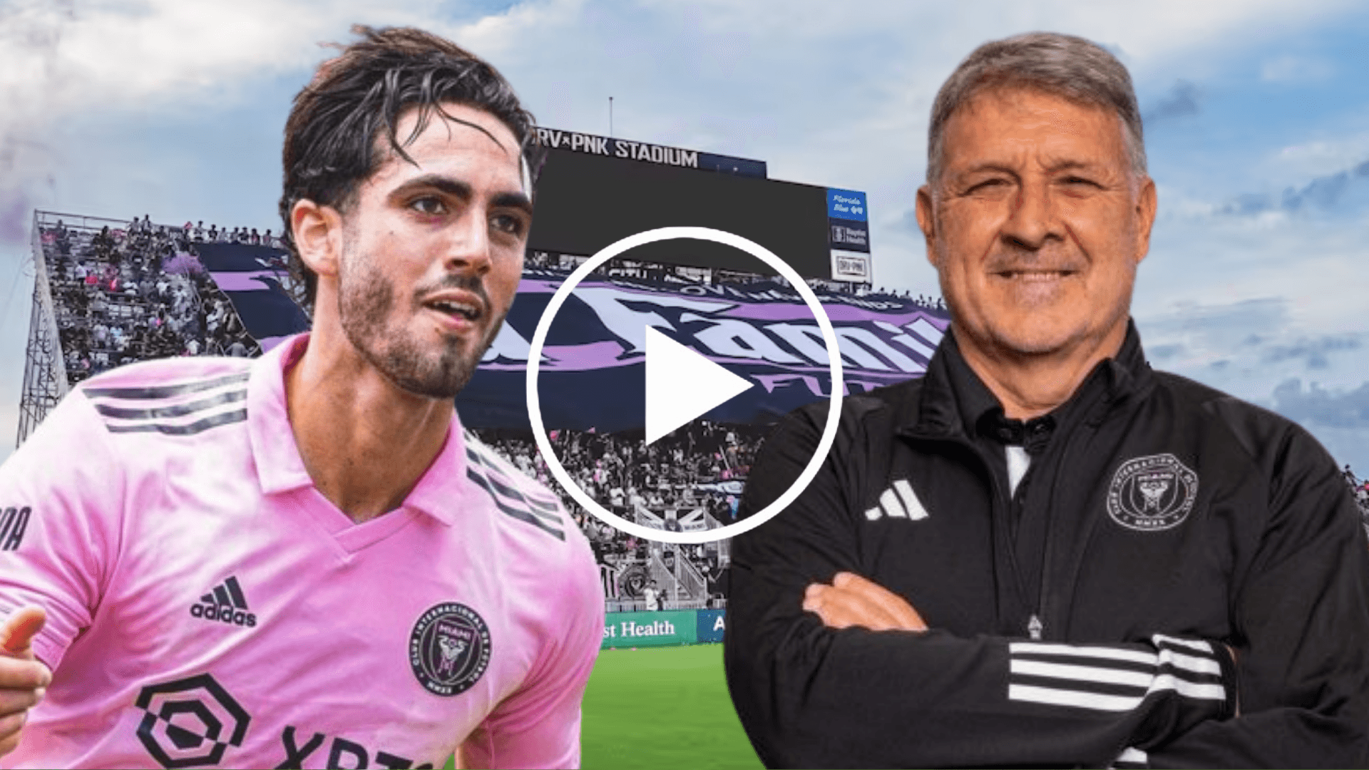 Leonardo Campana y el Tata Martino en el Chase Stadium (Foto tomada de: Inter Miami)