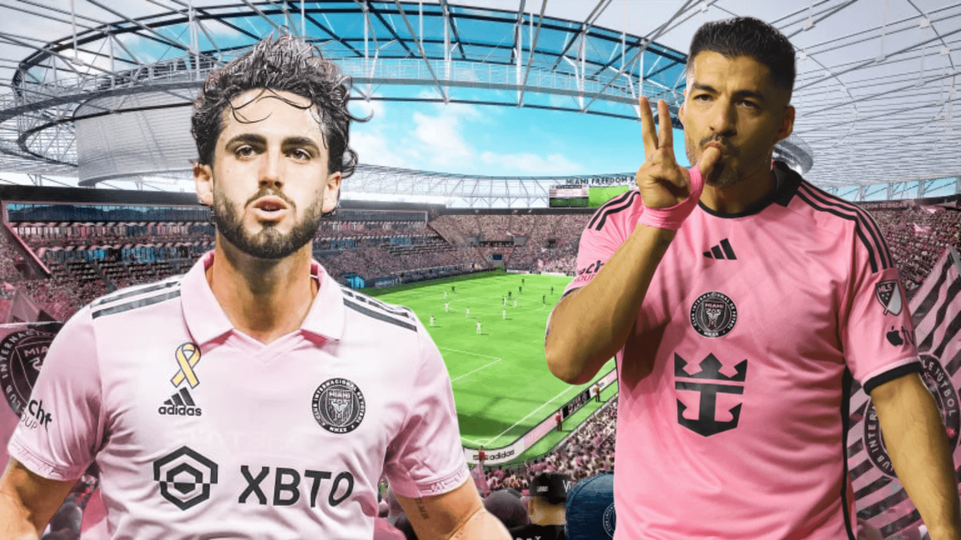 Leonardo Campana y Luis Suárez (Foto tomada de: Inter Miami/Transfermarkt/MLS)