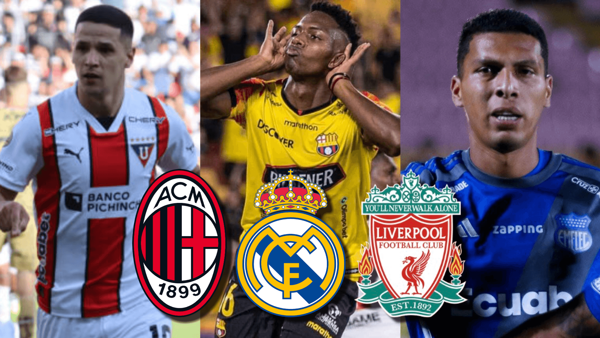 Liga de Quito, Barcelona SC y Emelec / Foto: El Futbolero Ecuador