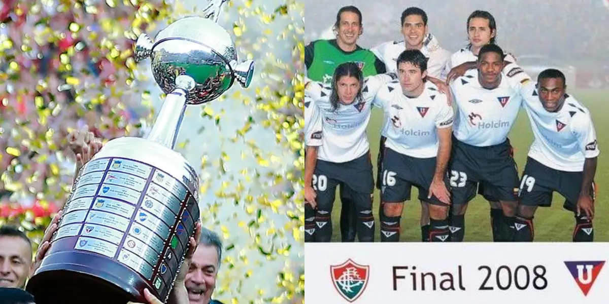 Liga de Quito aprovechó que hay una nueva Copa Libertadores para poner su placa con el nuevo logo del equipo. Es el que más sobresale de todos los clubes