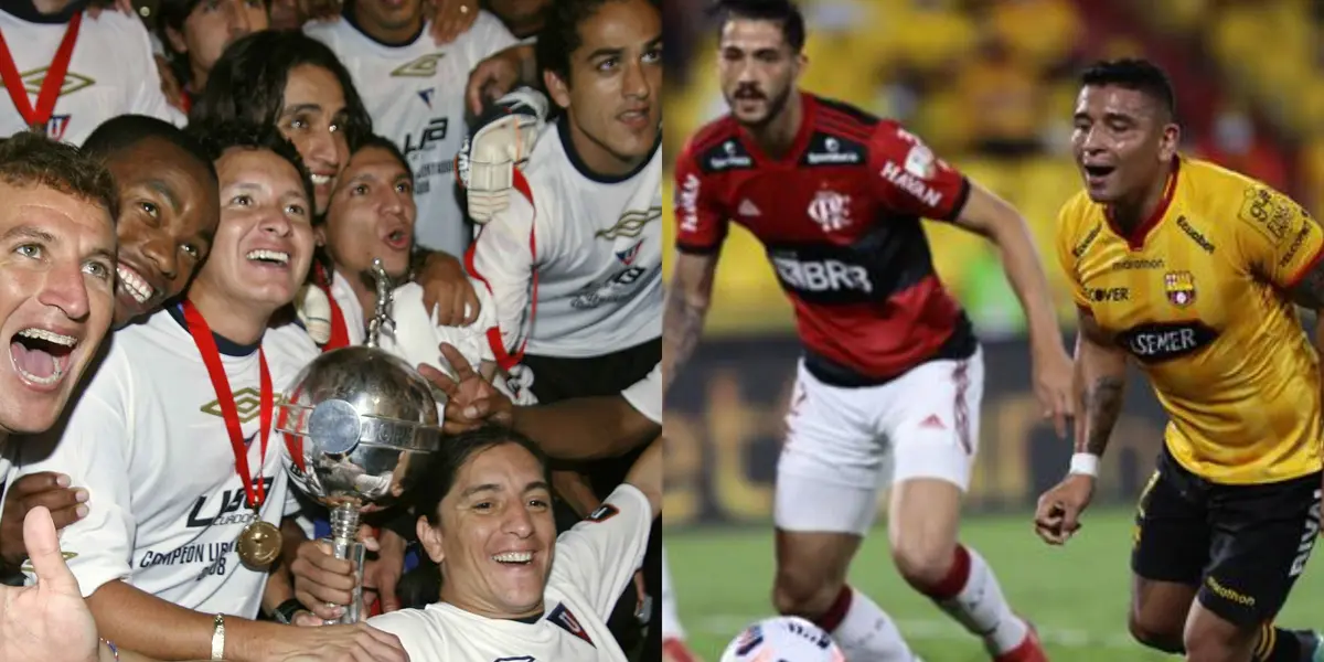 Liga de Quito consiguió derrotar a los brasileños y alzar la Copa Libertadores del 2008, mientras que Barcelona SC se quedó a un paso de la final cayendo ante Flamengo. ¿LDU alcanzó la gloria por tener mejor plantel que BSC?