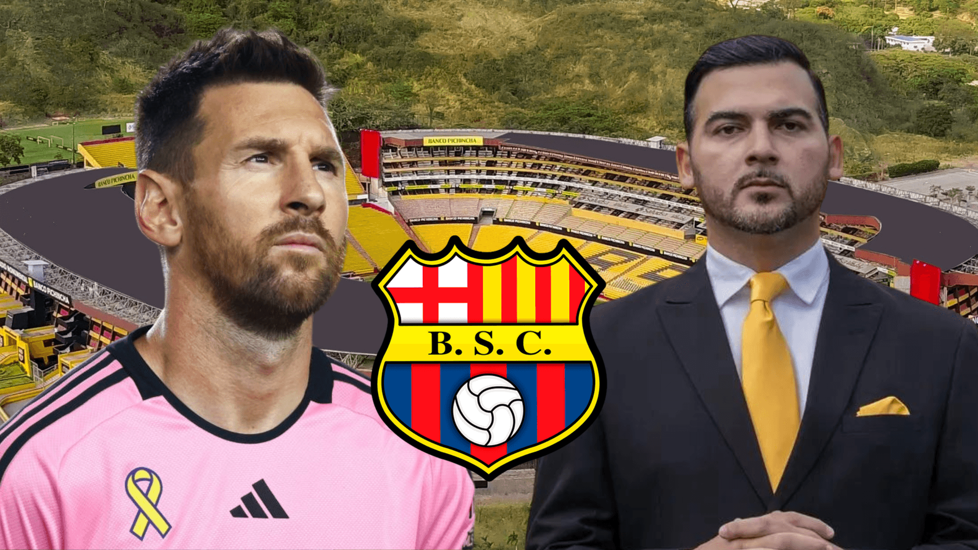 Lionel Messi y Antonio Álvarez (Foto tomada de: Barcelona SC/CNN/API/Wikipedia)