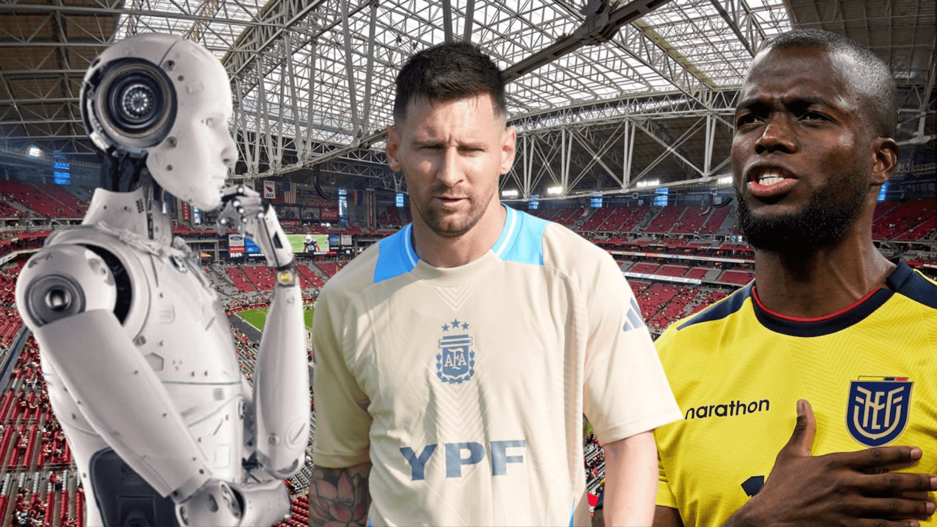 Lionel Messi y Enner Valencia (Foto tomada de: KOLD/JVS/API/AFA)