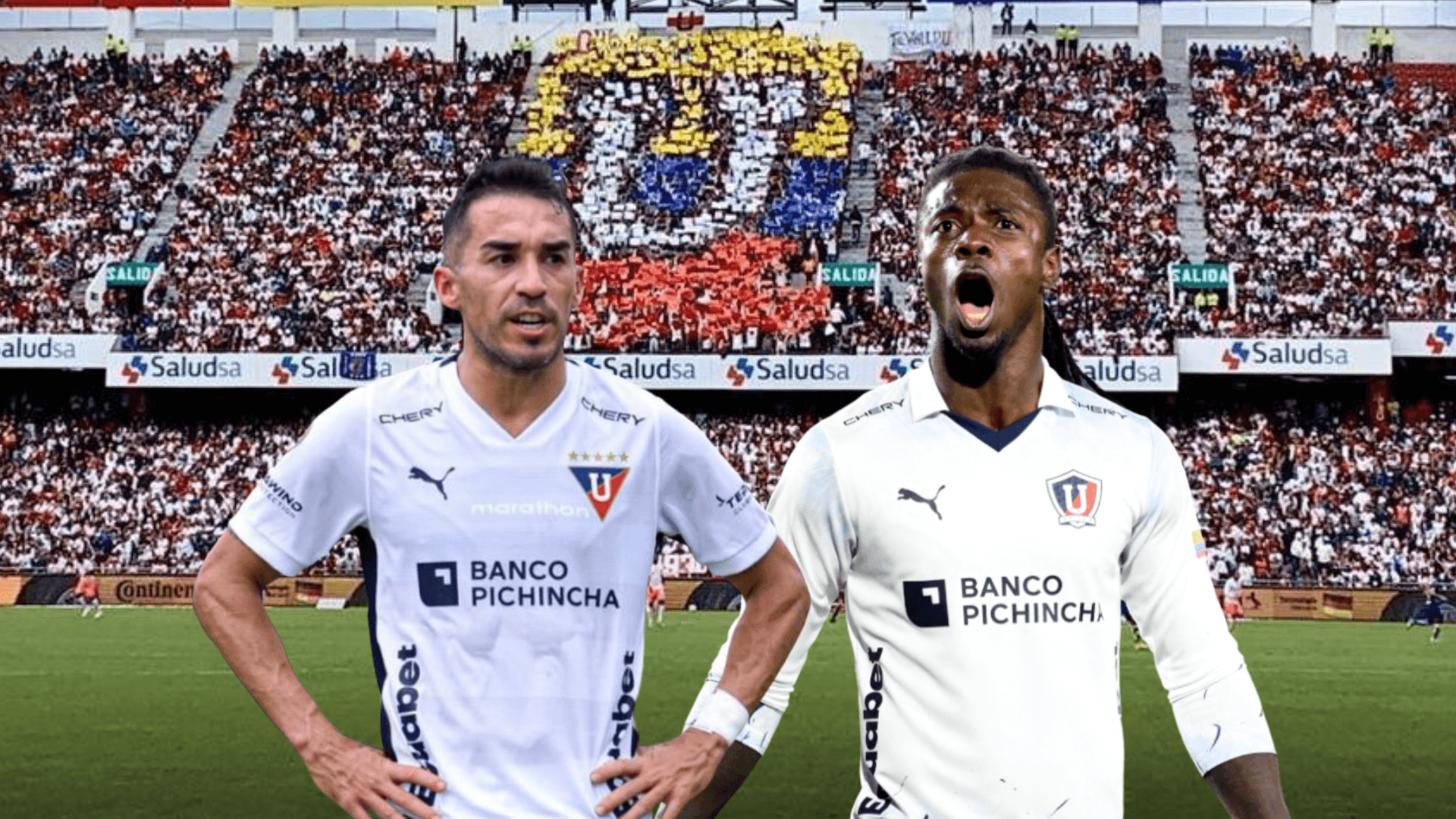 Lisandro Alzugaray molesto, Ricardo Adé gritando. Foto tomada de: Liga de Quito