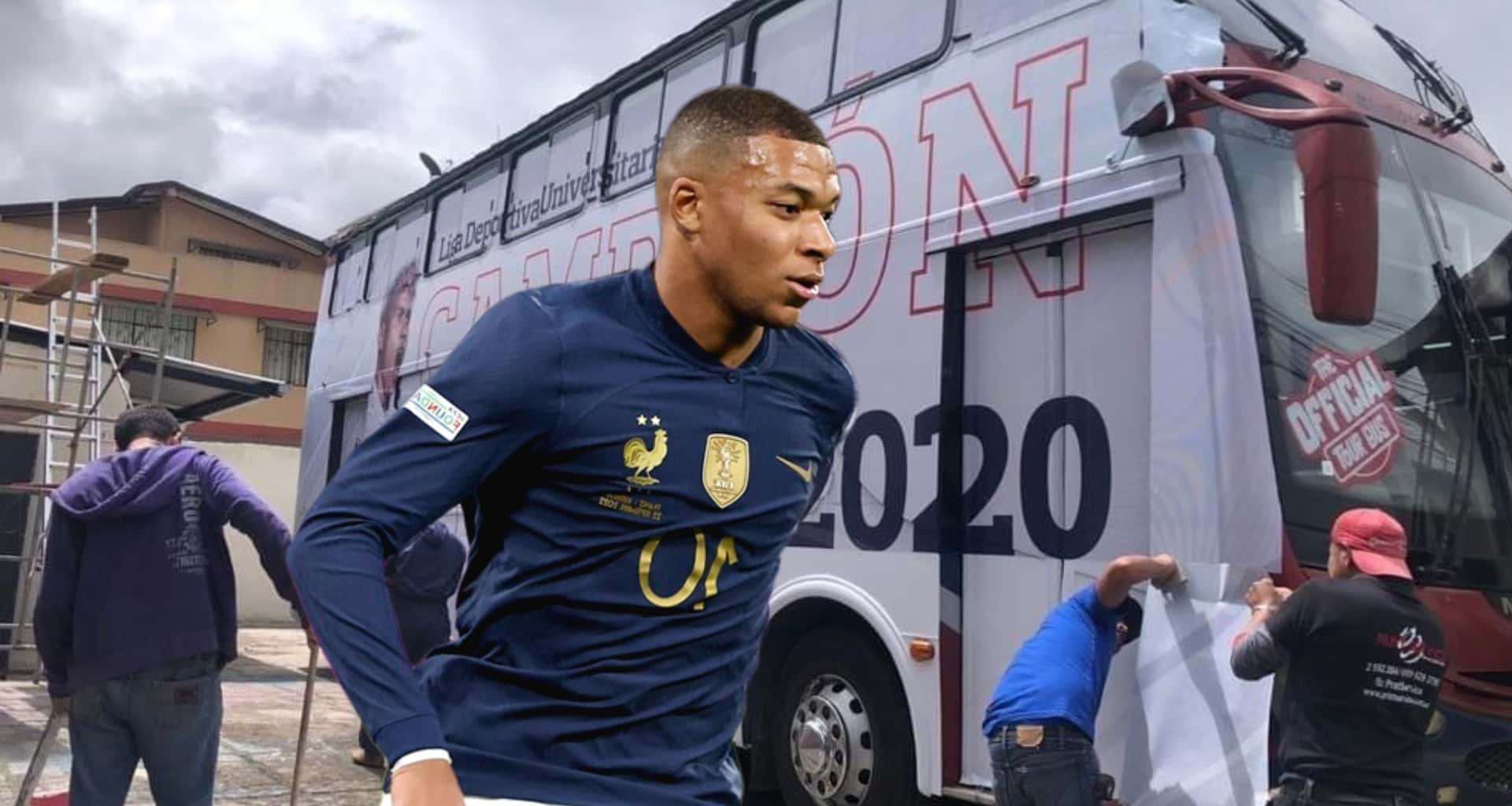 Los franceses se quedaron con el bus empapelado tal como pasó con Liga de Quito