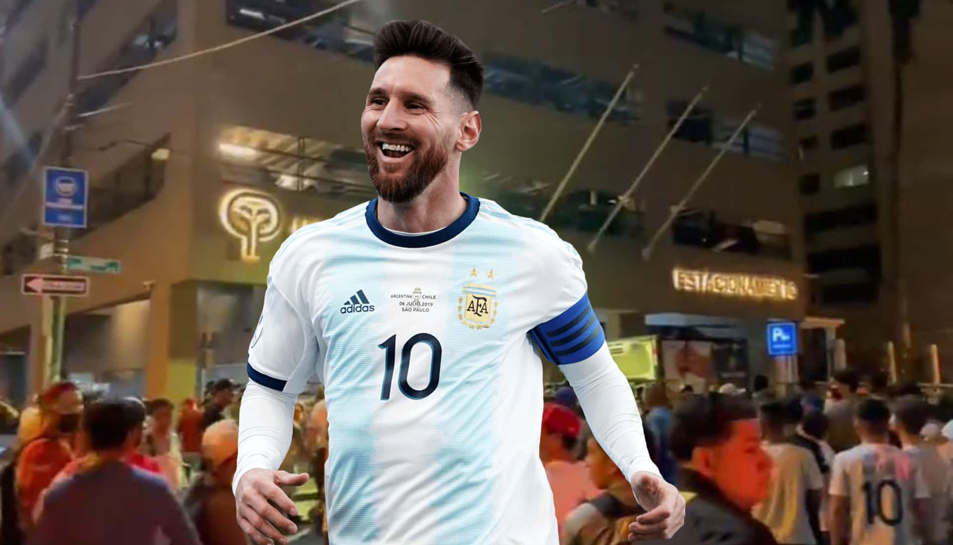 Los hinchas de Argentina abarrotaron las calles de Guayaquil con tal de ver a Lionel Messi