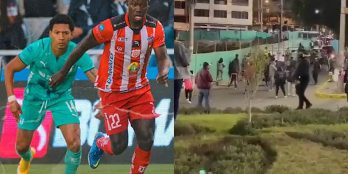 Los hinchas de Liga de Quito y Técnico Universitario se toparon a la salida del Bellavista y se enfrentaron con piedras y palos