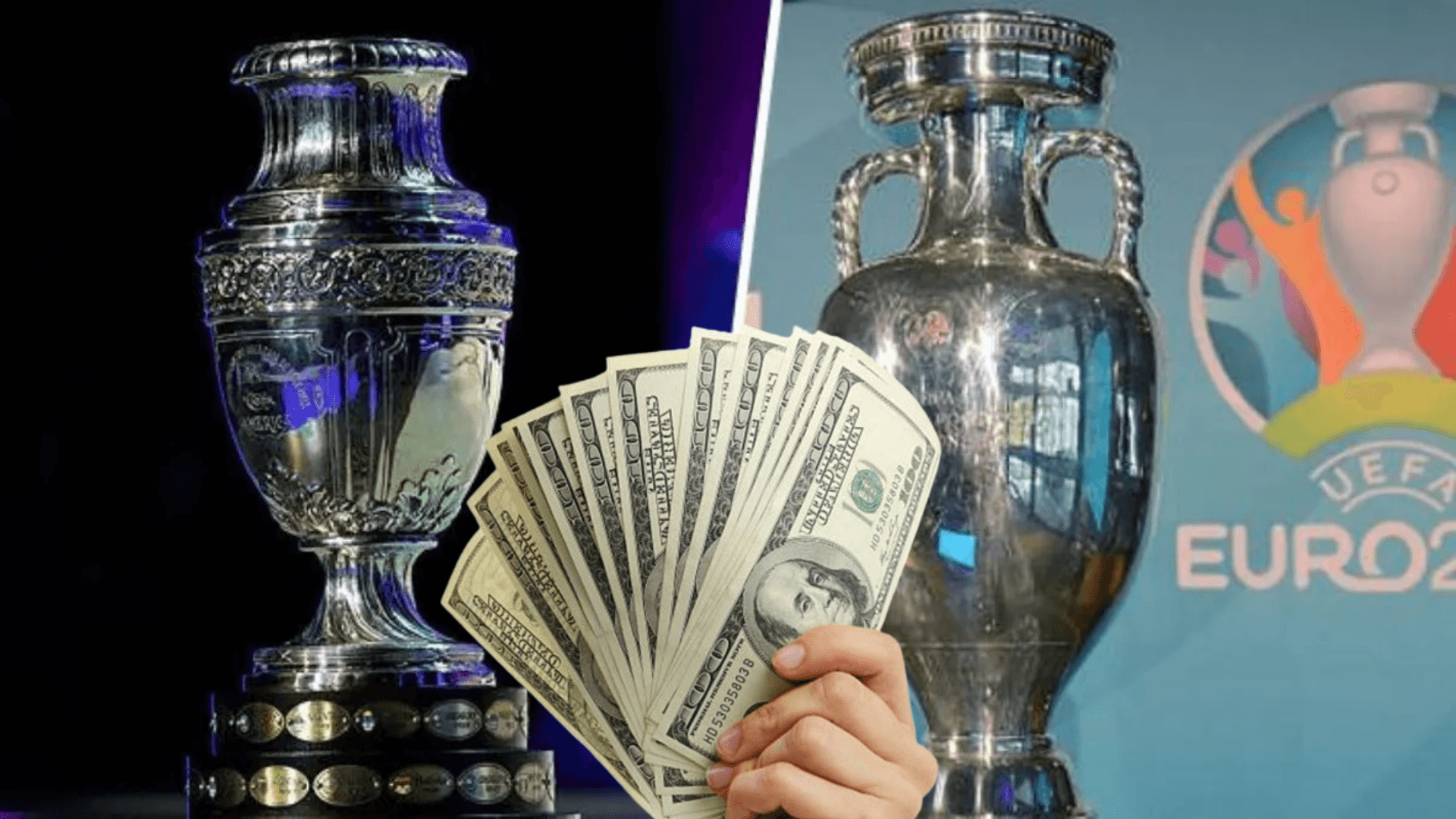 Los trofeos de La Copa América y La Eurocopa (Fuente: Urgente24)