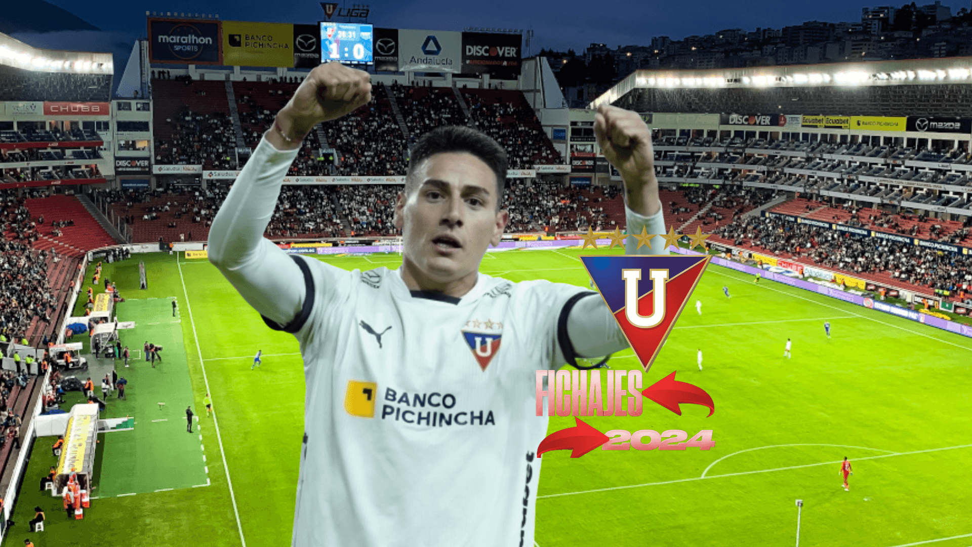 Mauricio Martínez, escudo Liga de Quito. Foto tomada de: Liga de Quito