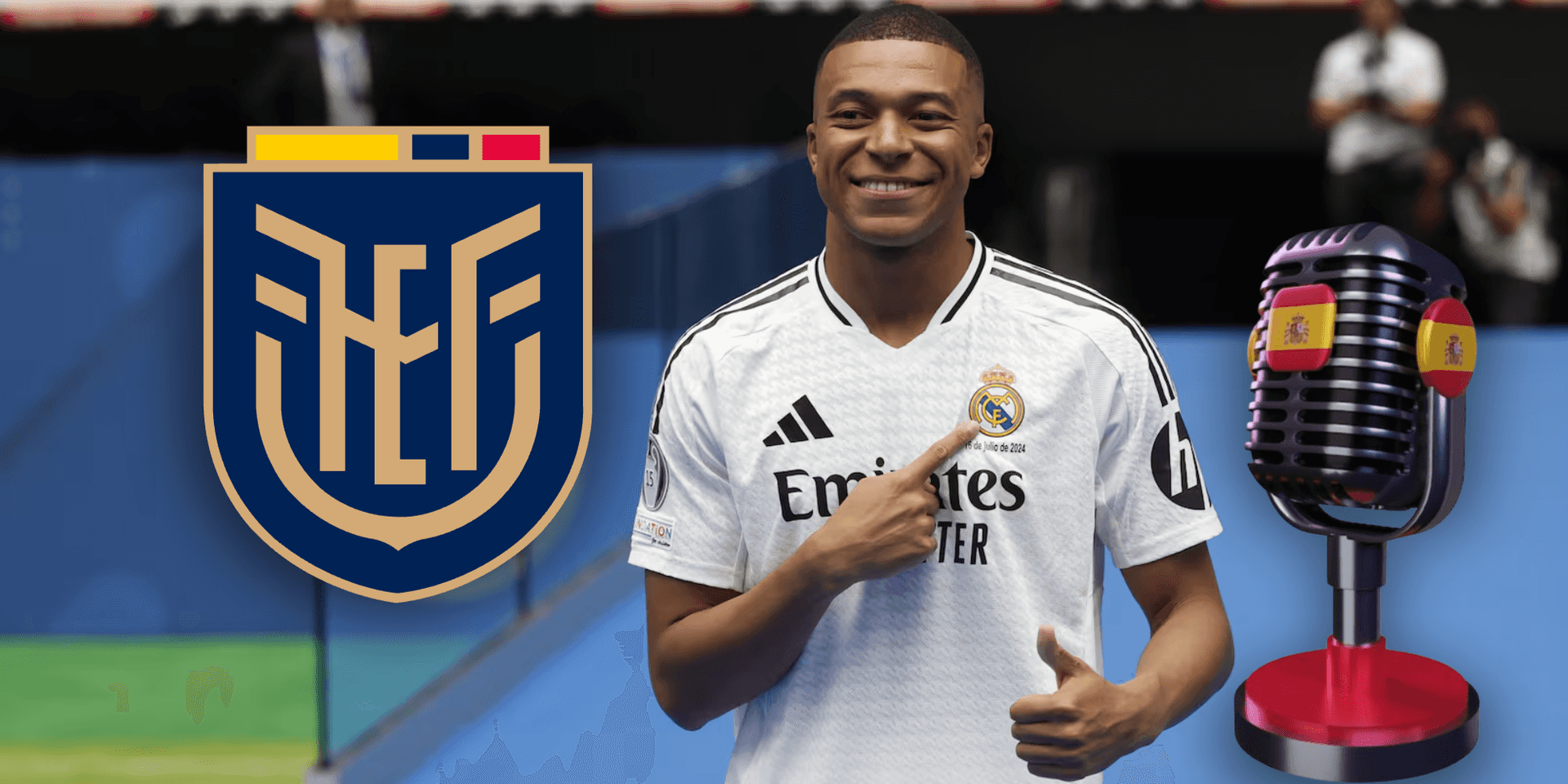Mbappé durante la presentación con el Real Madrid (Fuente: El País)