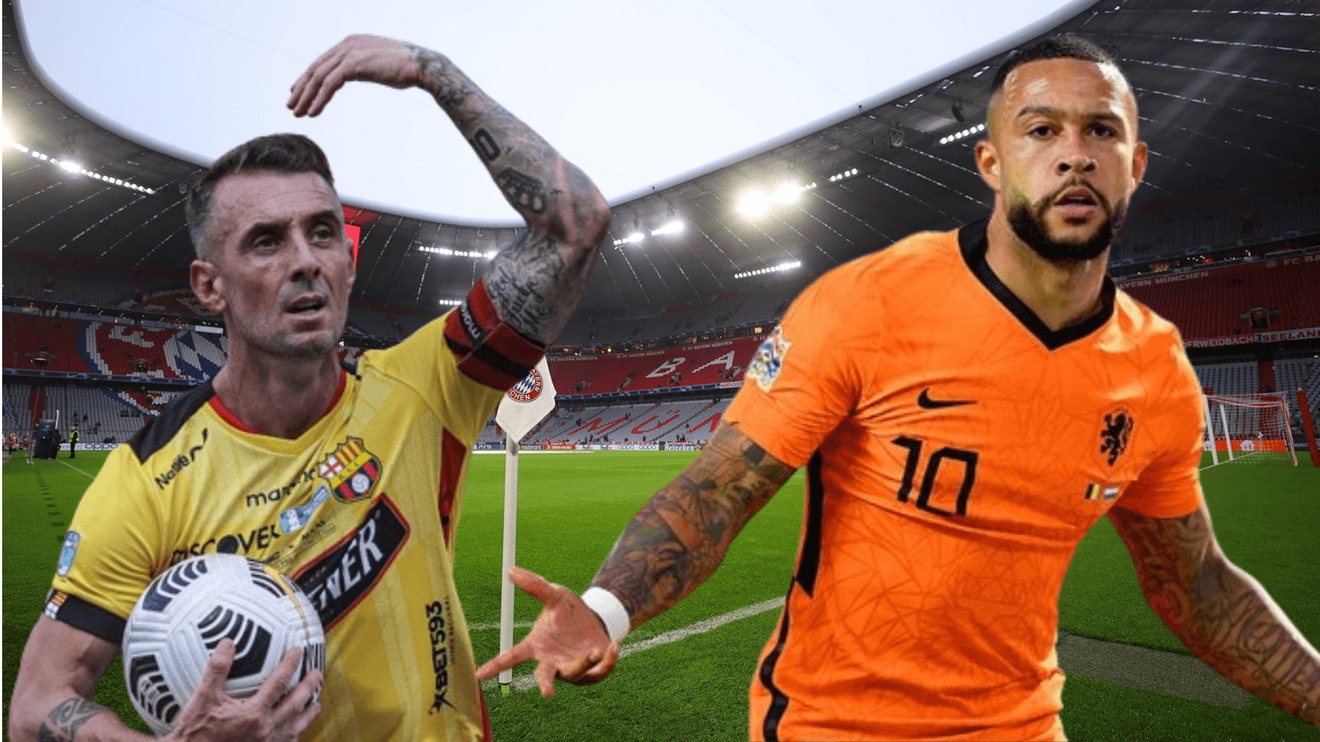 Memphis Depay y Damián Díaz (Foto tomada de: Bayern Múnich/API/Sport)