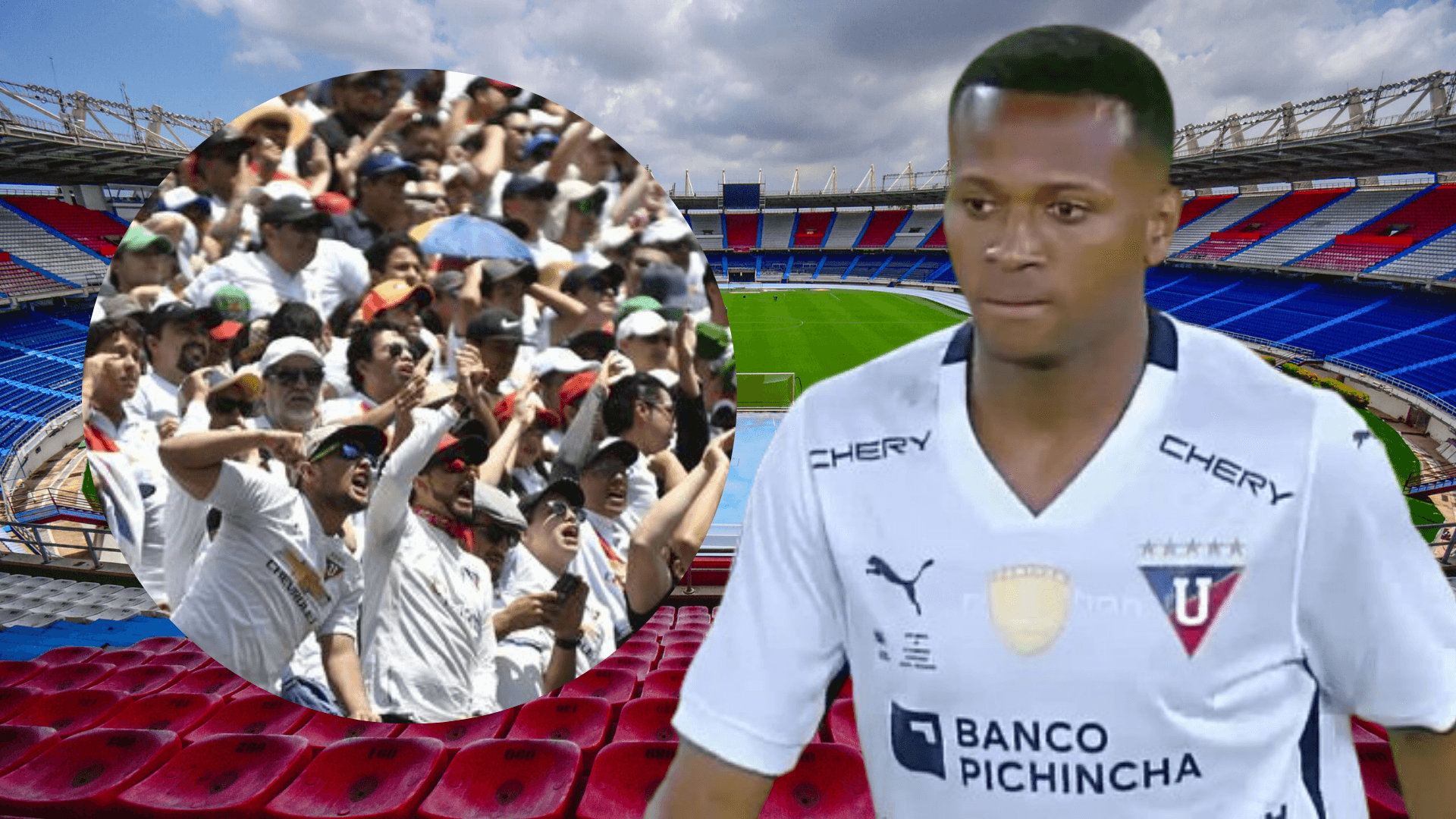 Michel Estrada y Liga de Quito en el Estadio Metropolitano (Foto tomada de: Junior/ESPN/Liga de Quito)