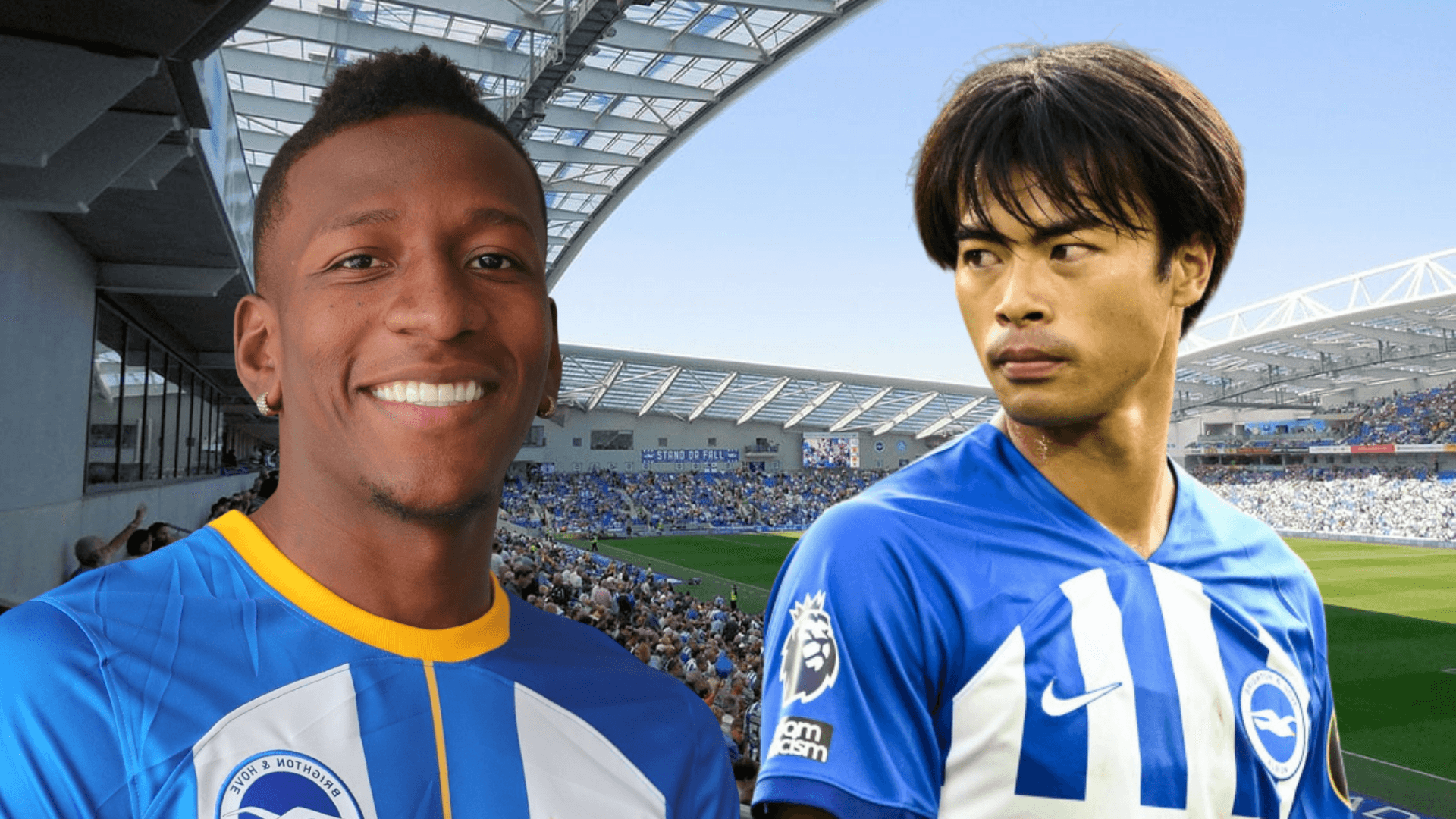 Mitoma y Pervis Estupiñán (Foto tomada de: Tensión/Brighton/Transfermarkt)