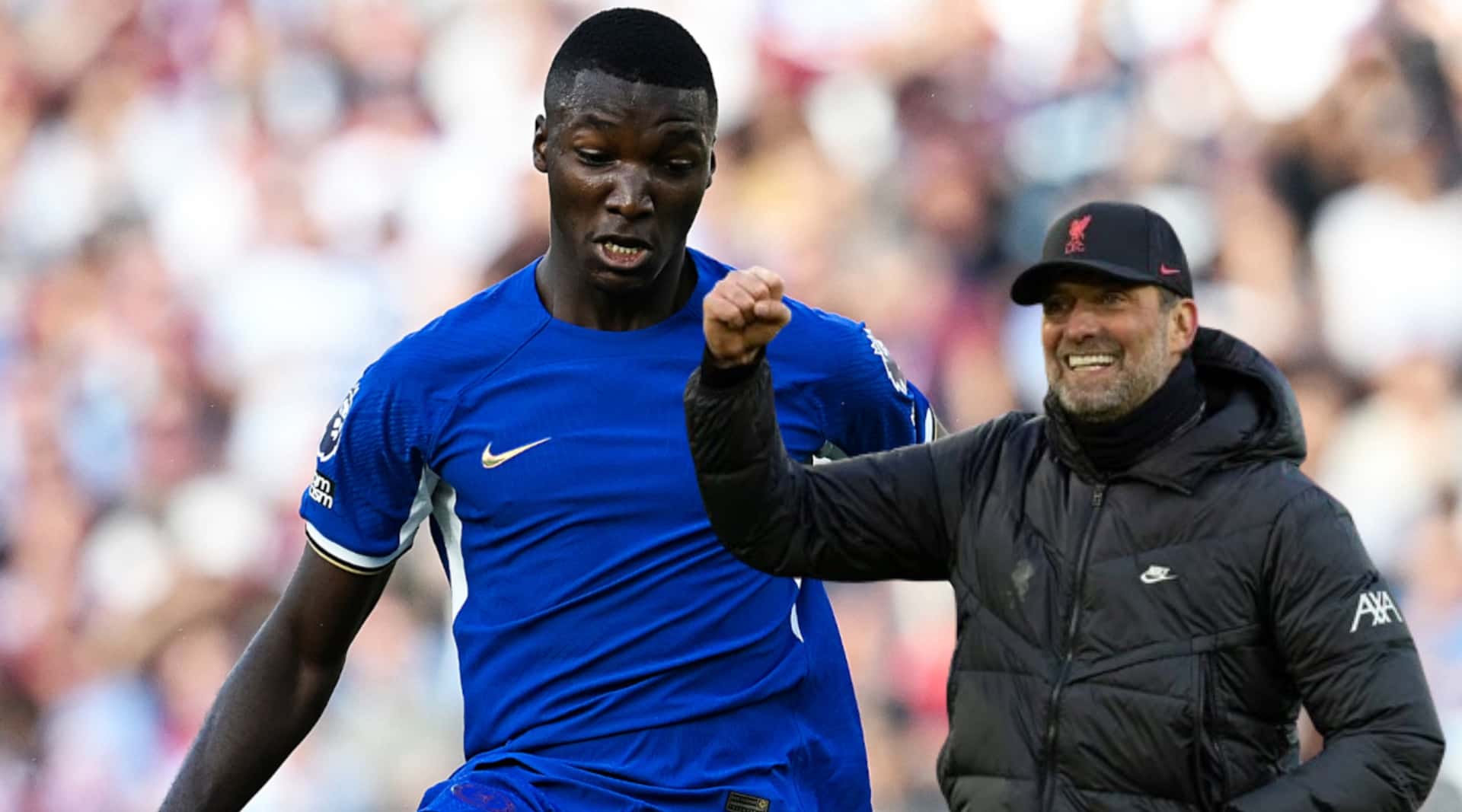 Moisés Caicedo, al lado Jürgen Klopp
