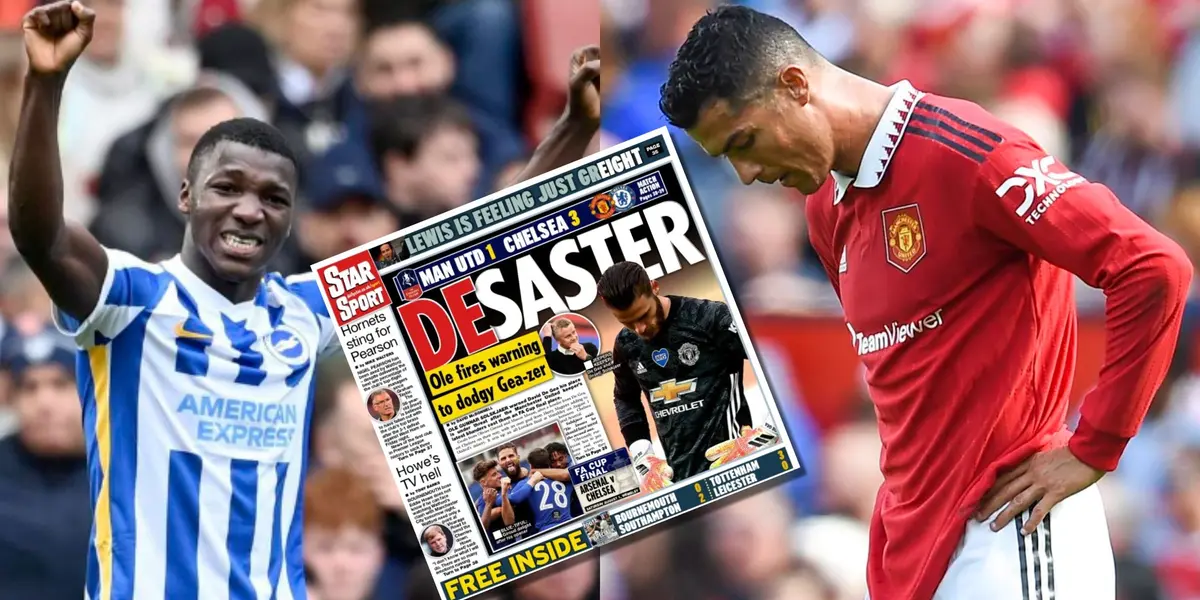 Moisés Caicedo brilló con luz propia ante Manchester United y en Inglaterra periodistas y medios lo siguieron todo el partido
