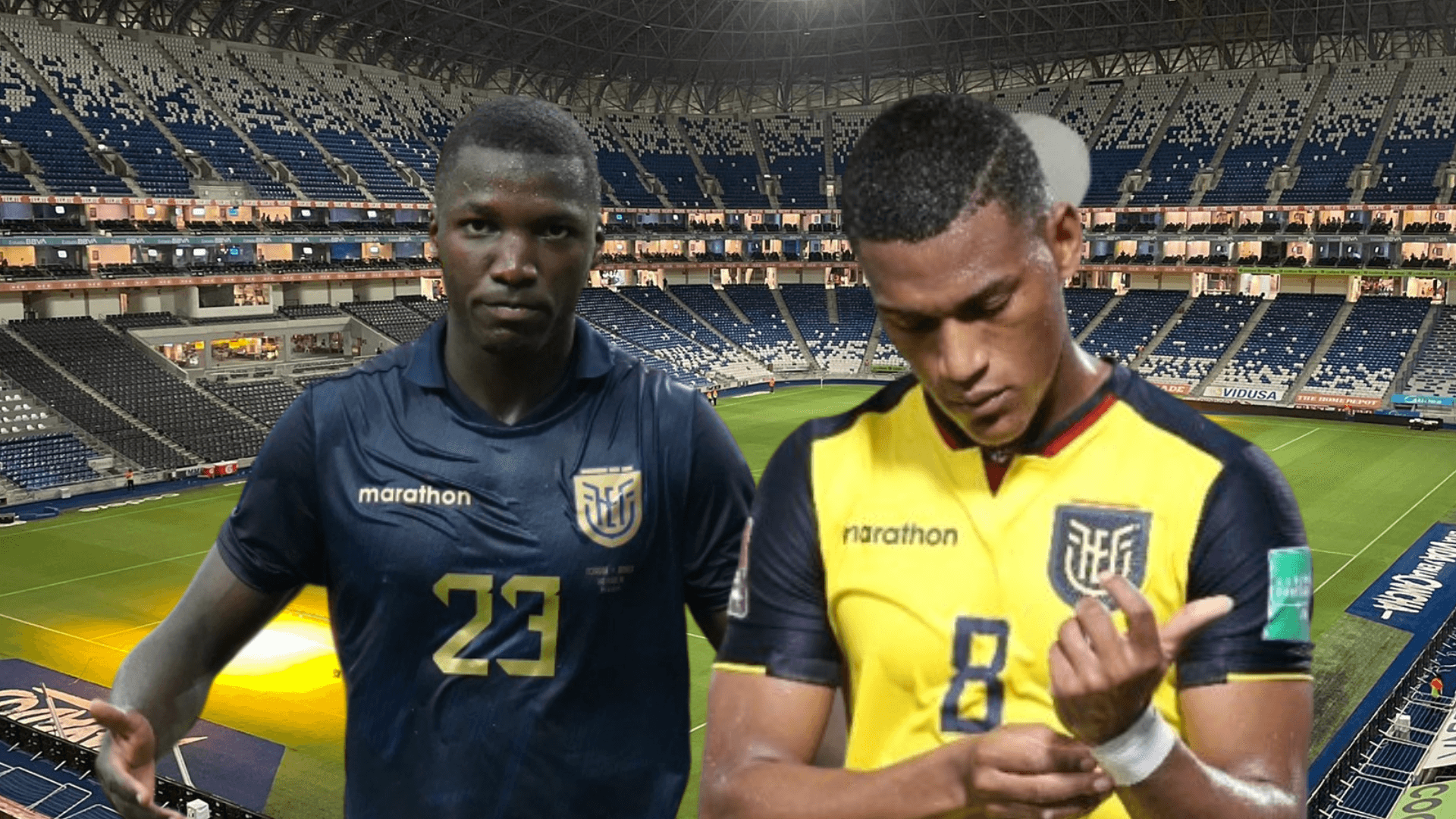 Moisés Caicedo, Carlos Gruezo. Foto tomada de: La Tri