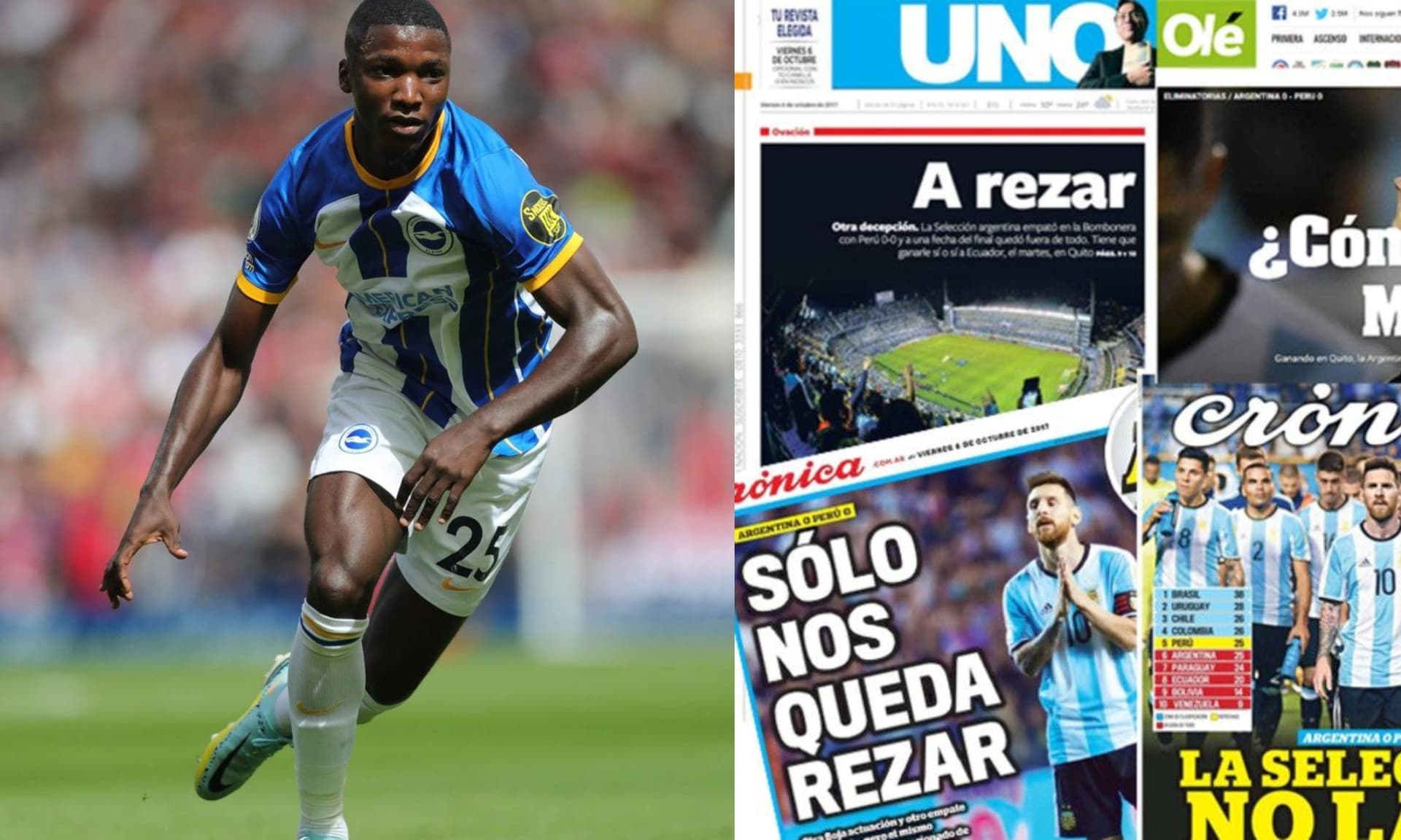 Moisés Caicedo dio un verdadero recital de fútbol en Old Trafford y la prensa argentina se puso a sus pies