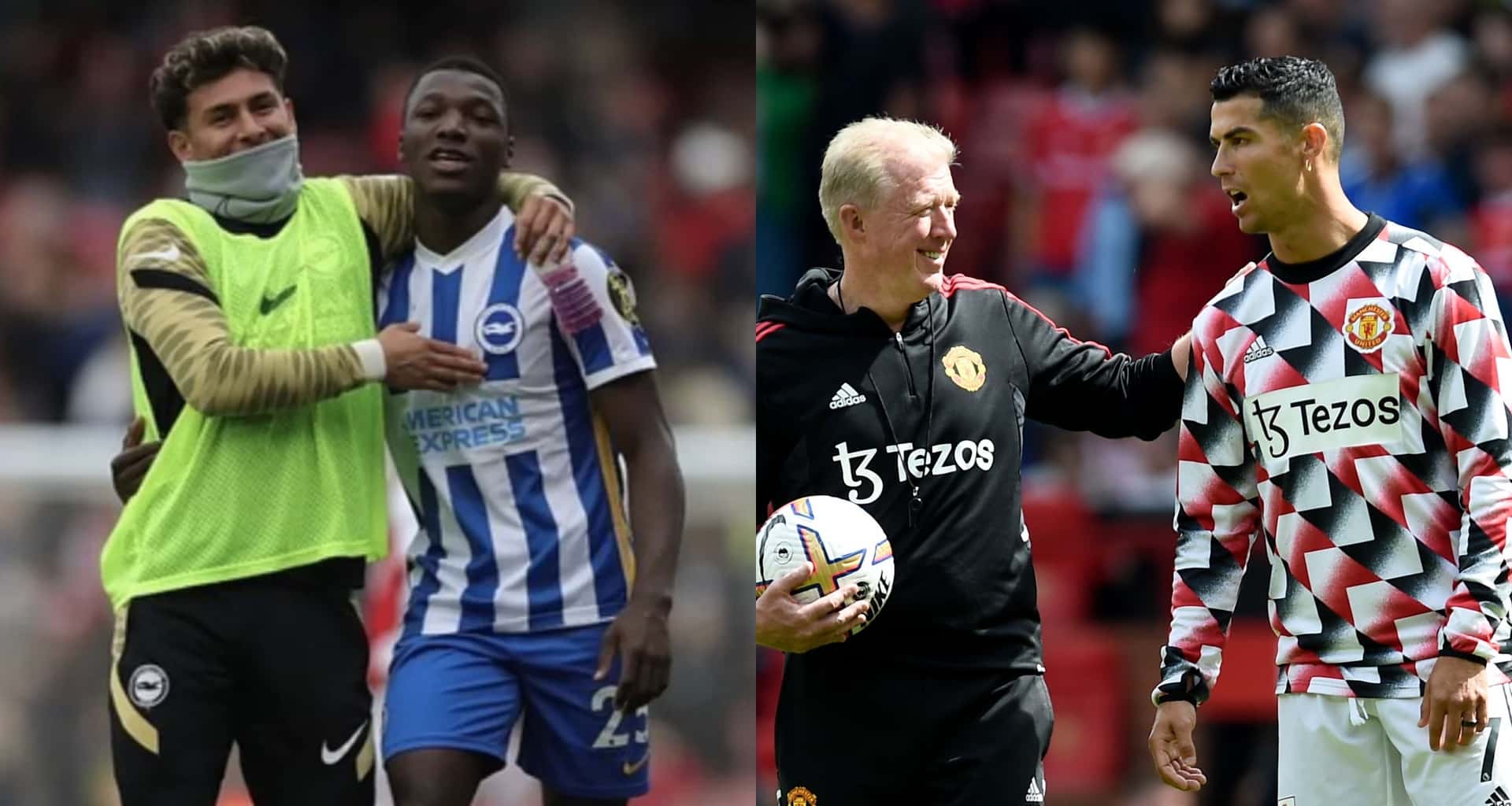 Moisés Caicedo festejó junto a Jeremy Sarmiento la victoria al Manchester United, mira lo que hizo Cristiano Ronaldo