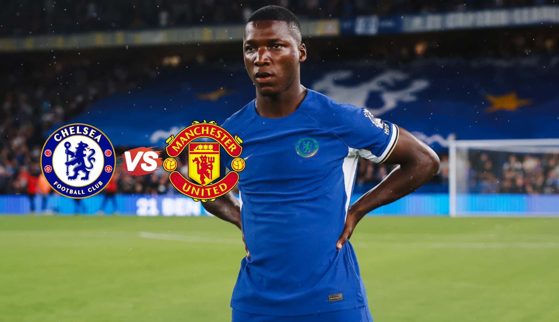 Moisés Caicedo jugando con Chelsea frente a Manchester United. FOTO: