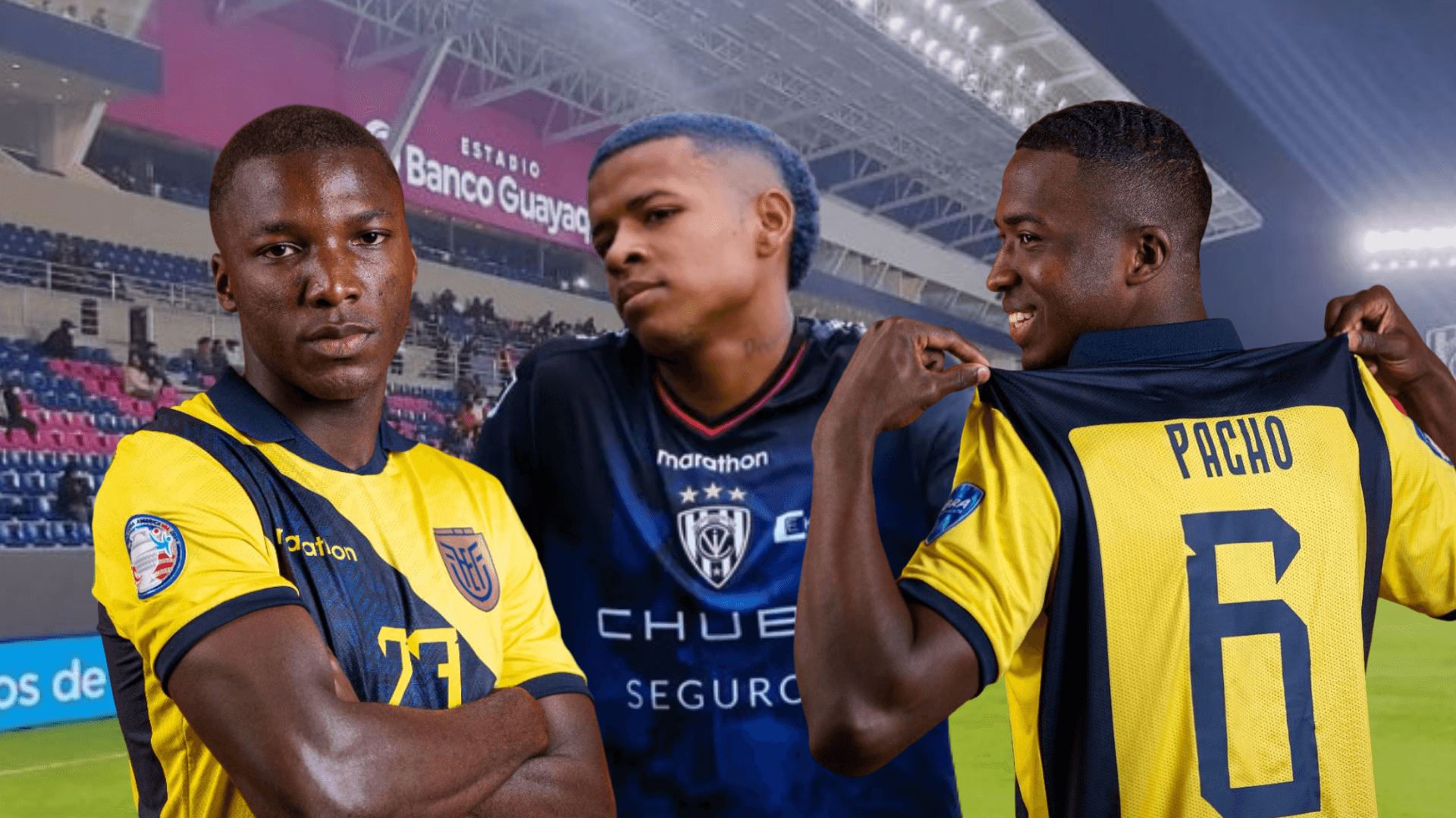 Moisés Caicedo, Kenny Arroyo, Piero Hincapié. Foto tomada de: Independiente del Valle/La Tri/Conmebol