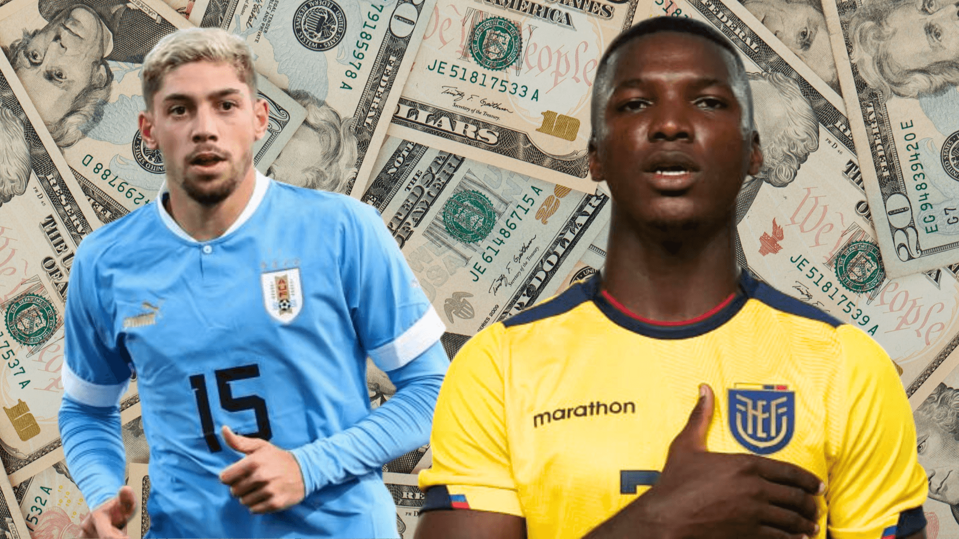 Moisés Caicedo y Federico Valverde (Foto tomada de: Forbes/Sporting News/Moisés Caicedo)