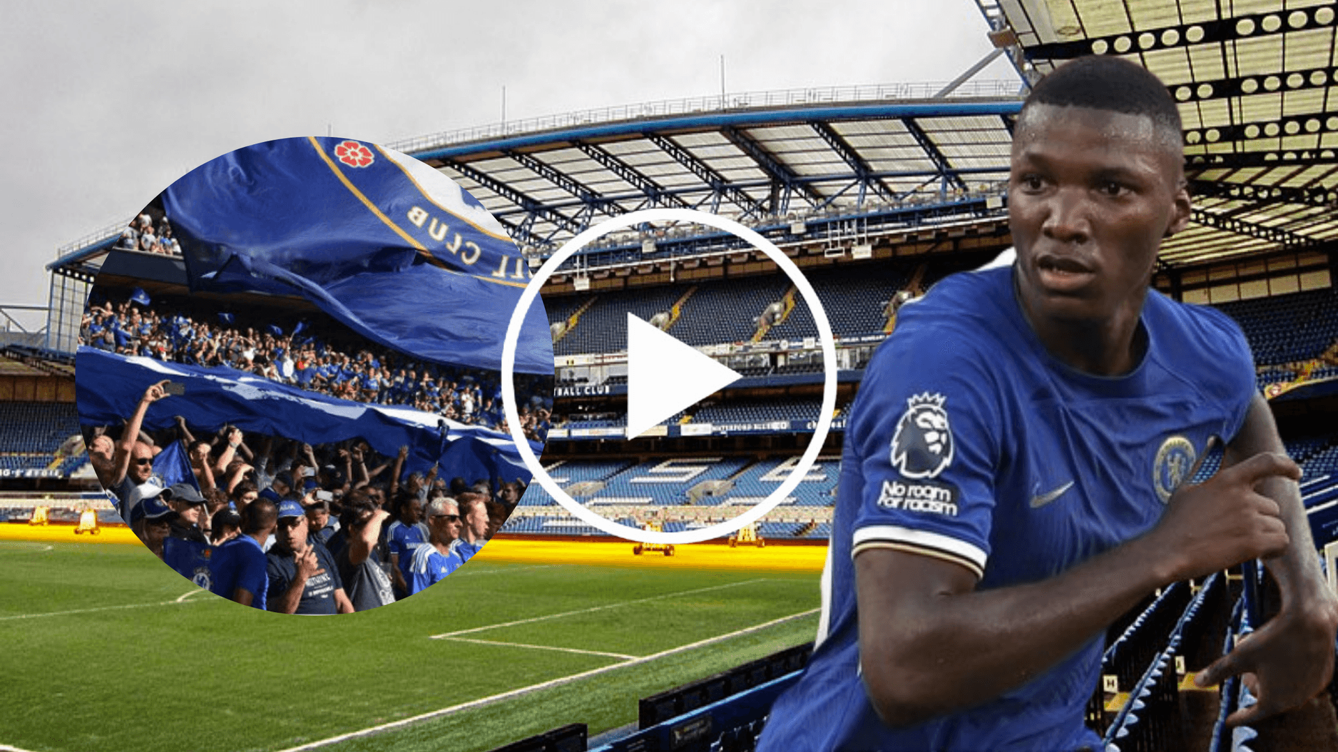 Moisés Caicedo y los hinchas del Chelsea en Stamford Bridge (Foto tomada de: Wikipedia/Chelsea/Atacama)