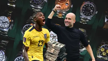 Moisés Caicedo y Pep Guardiola con relojes que valen una fortuna