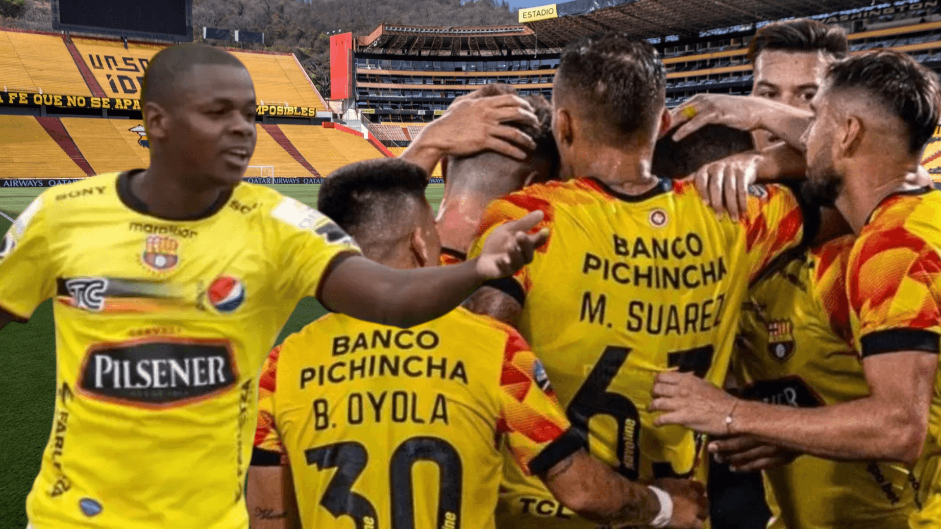 Narciso Mina y jugadores de Barcelona SC (Foto tomada de: Barcelona SC/API)