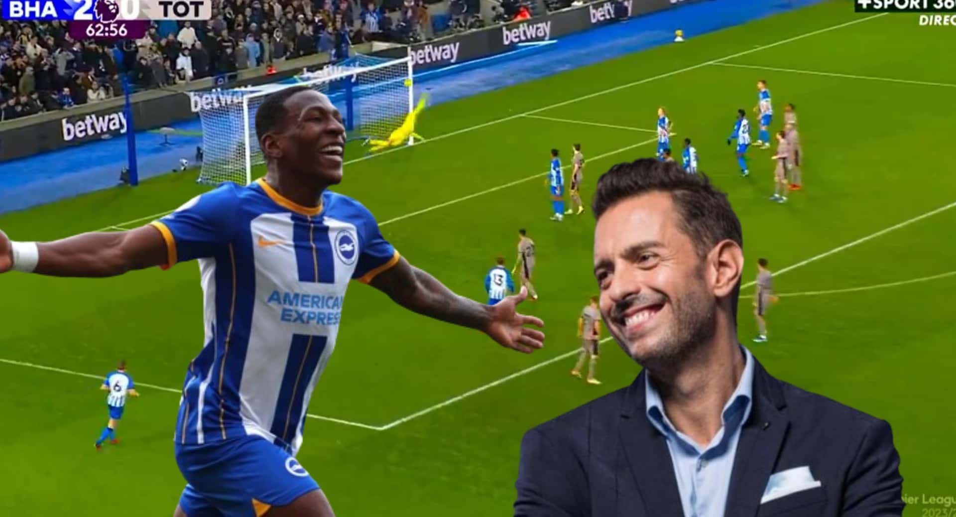Pablo Giralt se rindió ante el golazo de Pervis Estupiñán.