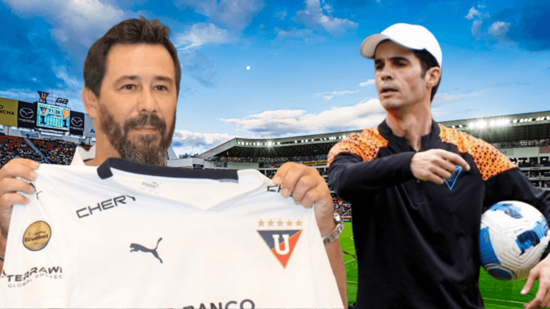 Pablo Sánchez y Josep Alcácer (Foto tomada de: Liga de Quito)