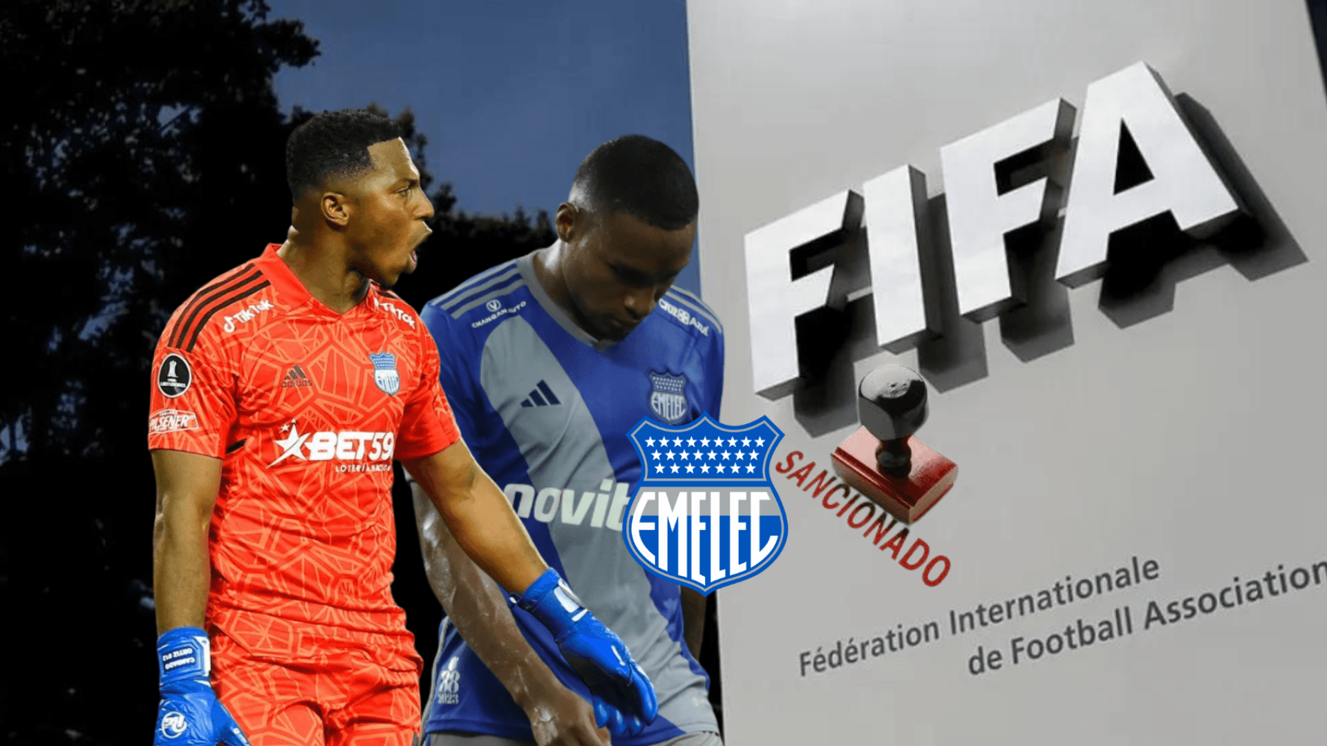 Pedro Ortiz gritando, jugador de Emelec triste. Foto tomada de: FIFA/Emelec
