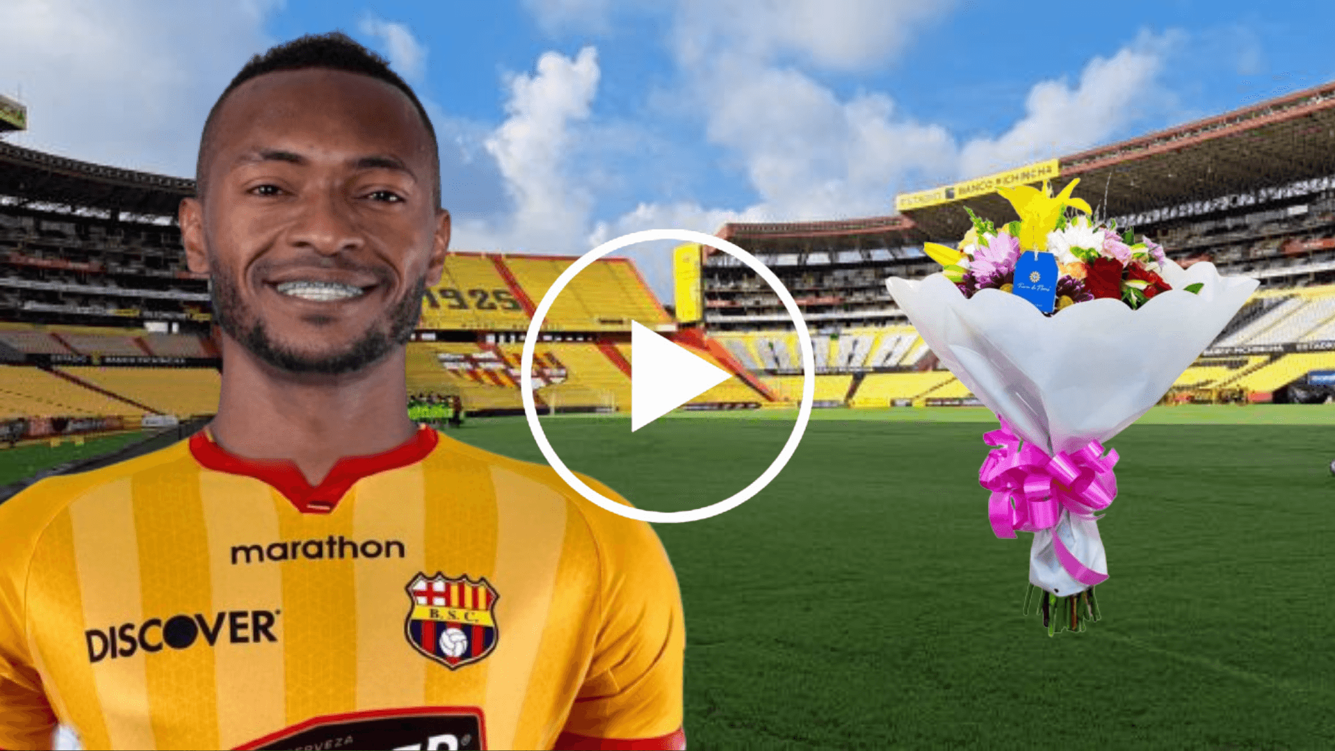 Pedro Pablo Perlaza en el Estadio Monumental (Foto tomada de: Barcelona SC/Tierra de flores)