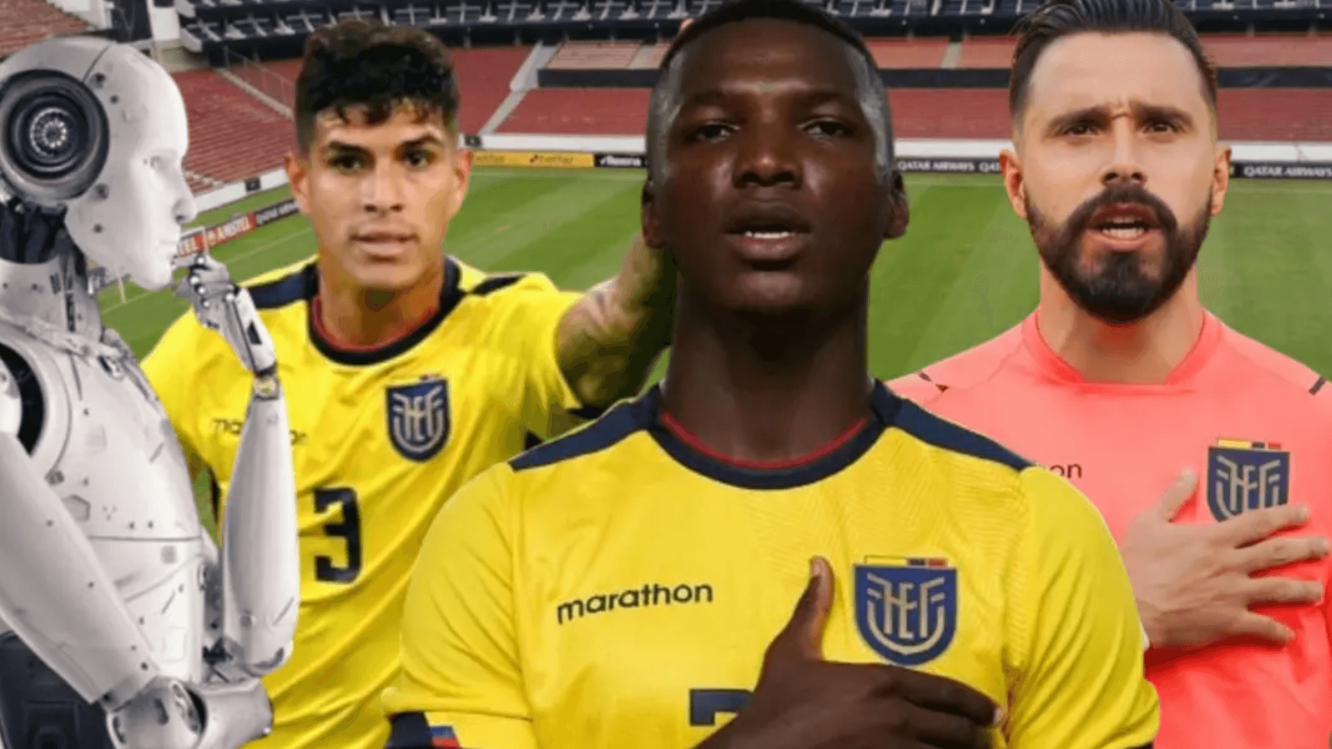 Piero Hincapié, Hernán Galíndez y Moisés Caicedo (Foto tomada de: Primicias/Moisés Caicedo/La Tri/Transfermarkt/JVS)