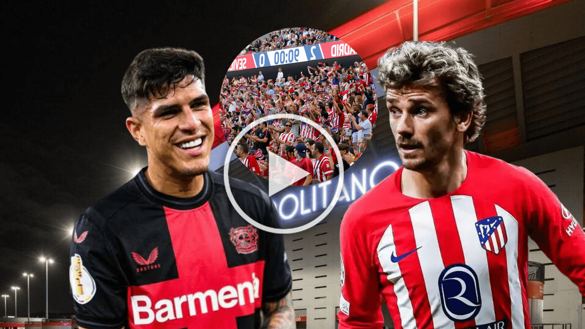Piero Hincapié riendo, Griezmann sorprendido. Foto tomada de: Socios.com/El Universo