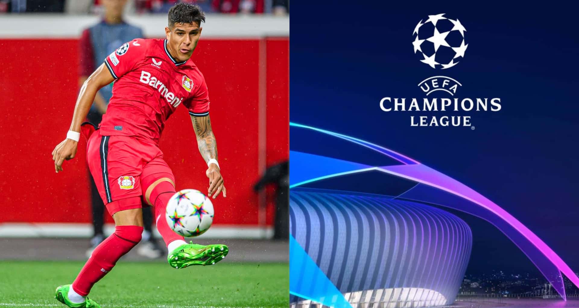 Piero Hincapié se ha ganado su puesto en el once del Bayer Leverkusen, ante Atlético Madrid, y esto hizo cuando sonó el himno de la Champions League