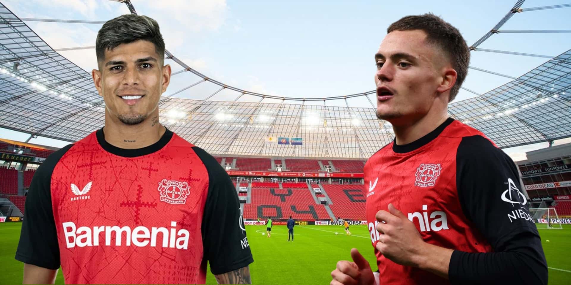 Piero Hincapié y Florian Wirtz (Foto tomada de: Wikipedia/Bundesliga/Goal)