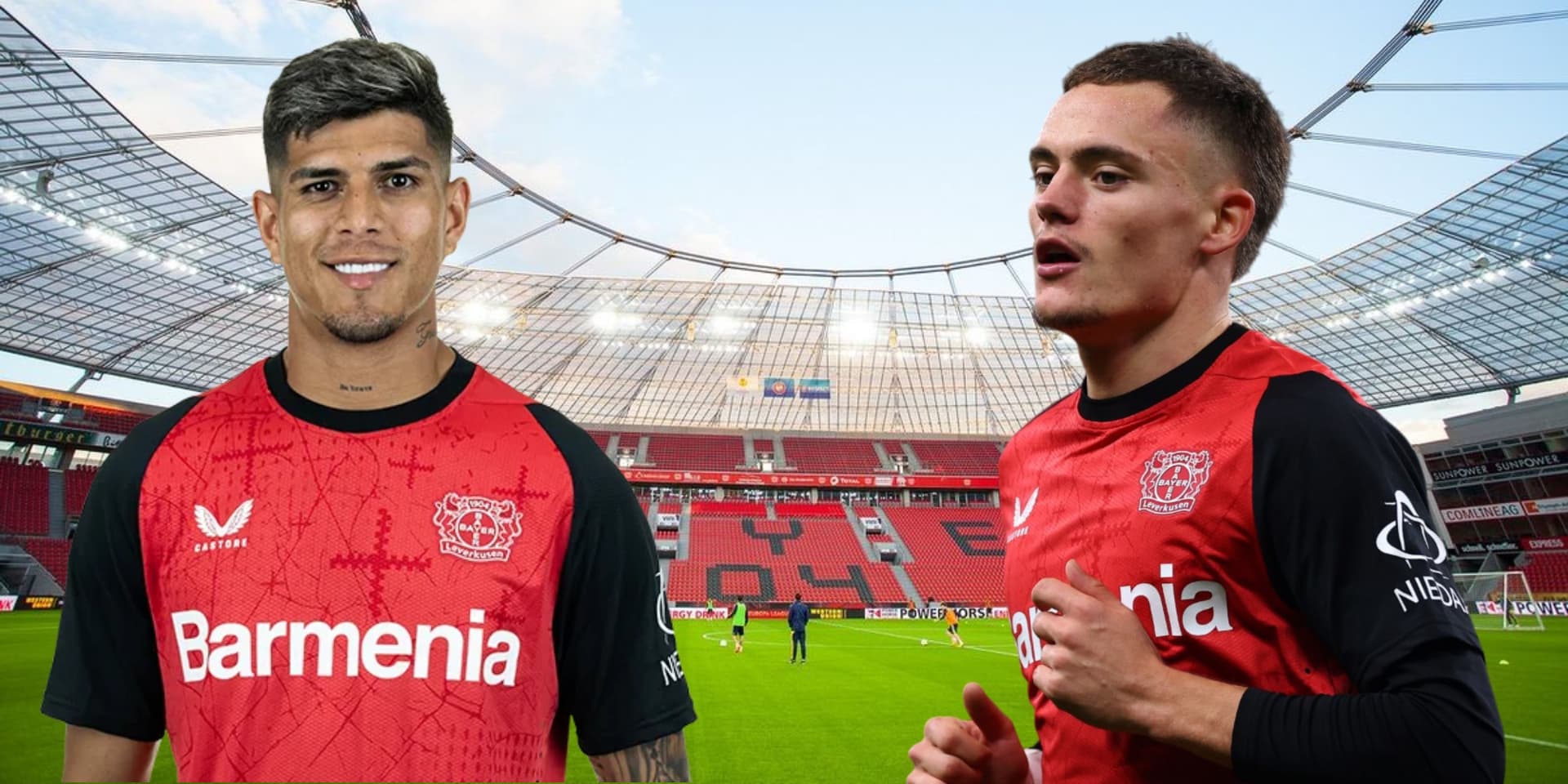 Piero Hincapié y Florian Wirtz (Foto tomada de: Wikipedia/Bundesliga/Goal)