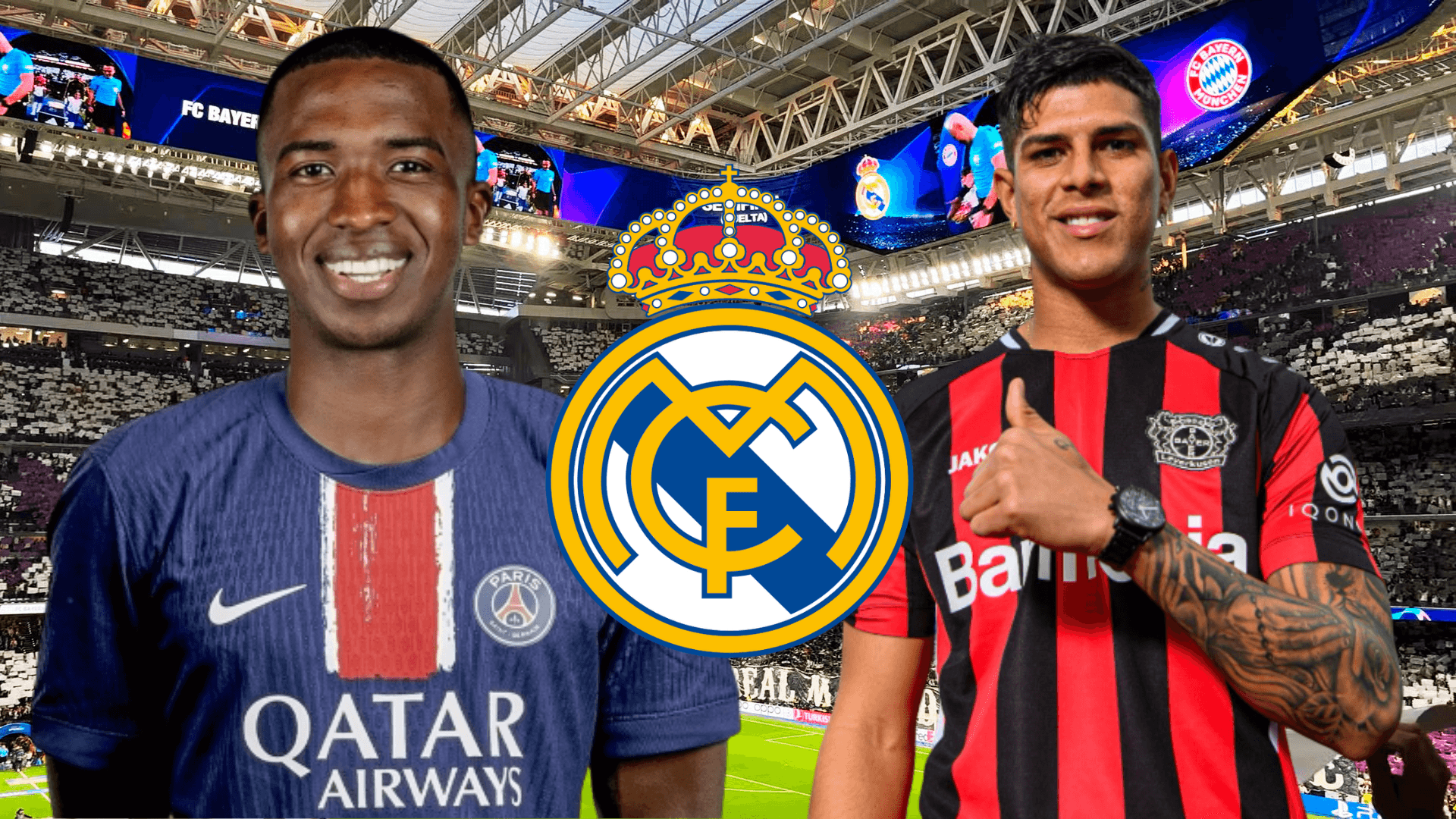 Piero Hincapié y Willian Pacho (Foto tomada de: Wikipedia/Bayer Leverkusen/PSG)