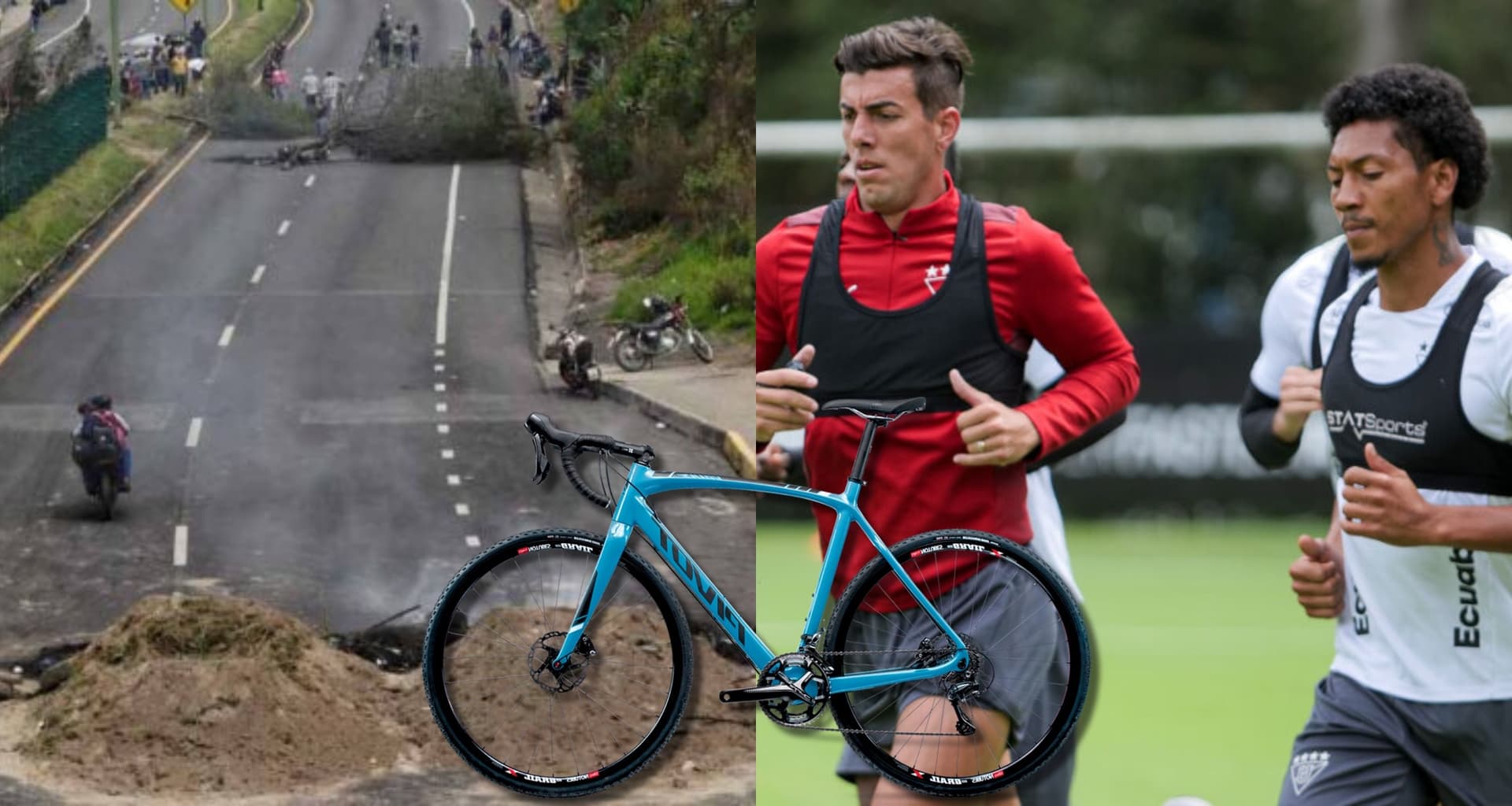 Por el cierre de vías, este jugador de Liga de Quito no tuvo más remedio que salir en bicicleta para llegar al CAR de Pomasqui