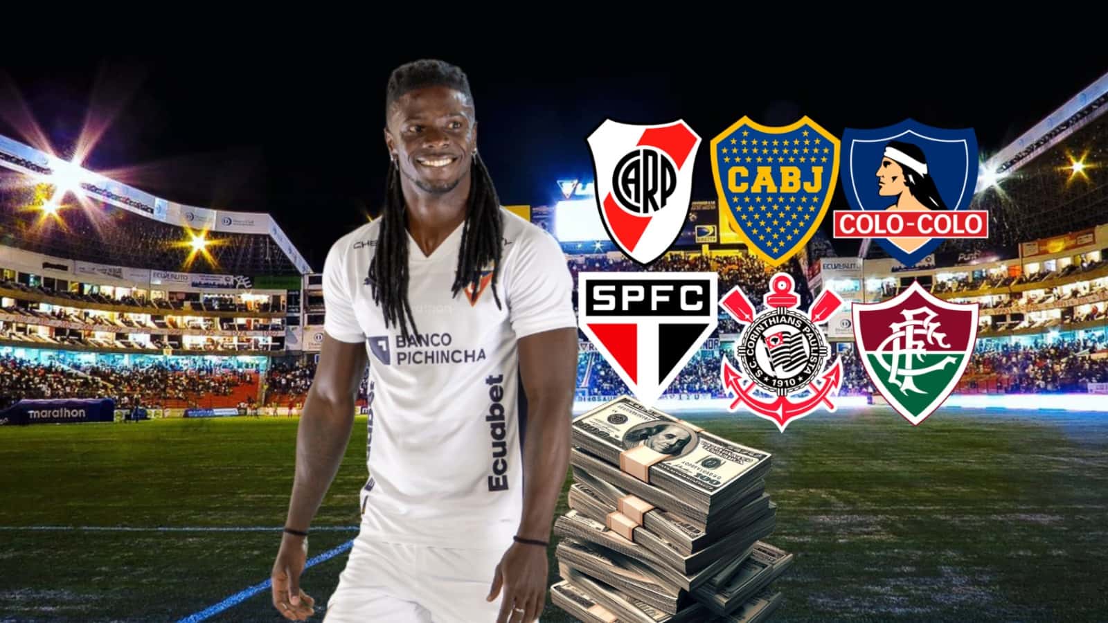 Ricardo Adé, escudos equipos Sudamericanos. Foto tomada de: Liga de Quito/Pes Logos