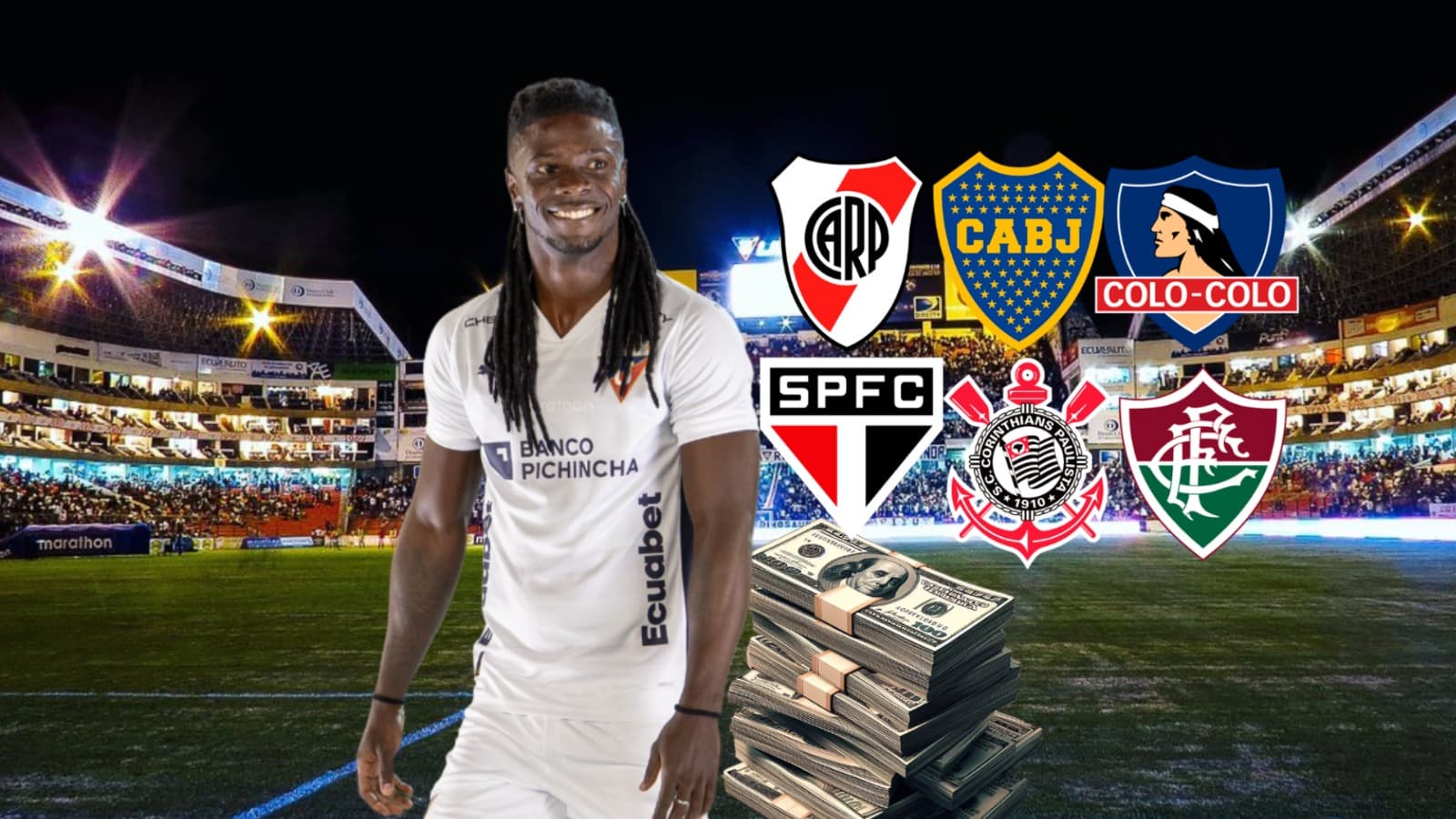 Ricardo Adé, escudos equipos Sudamericanos. Foto tomada de: Liga de Quito/Pes Logos