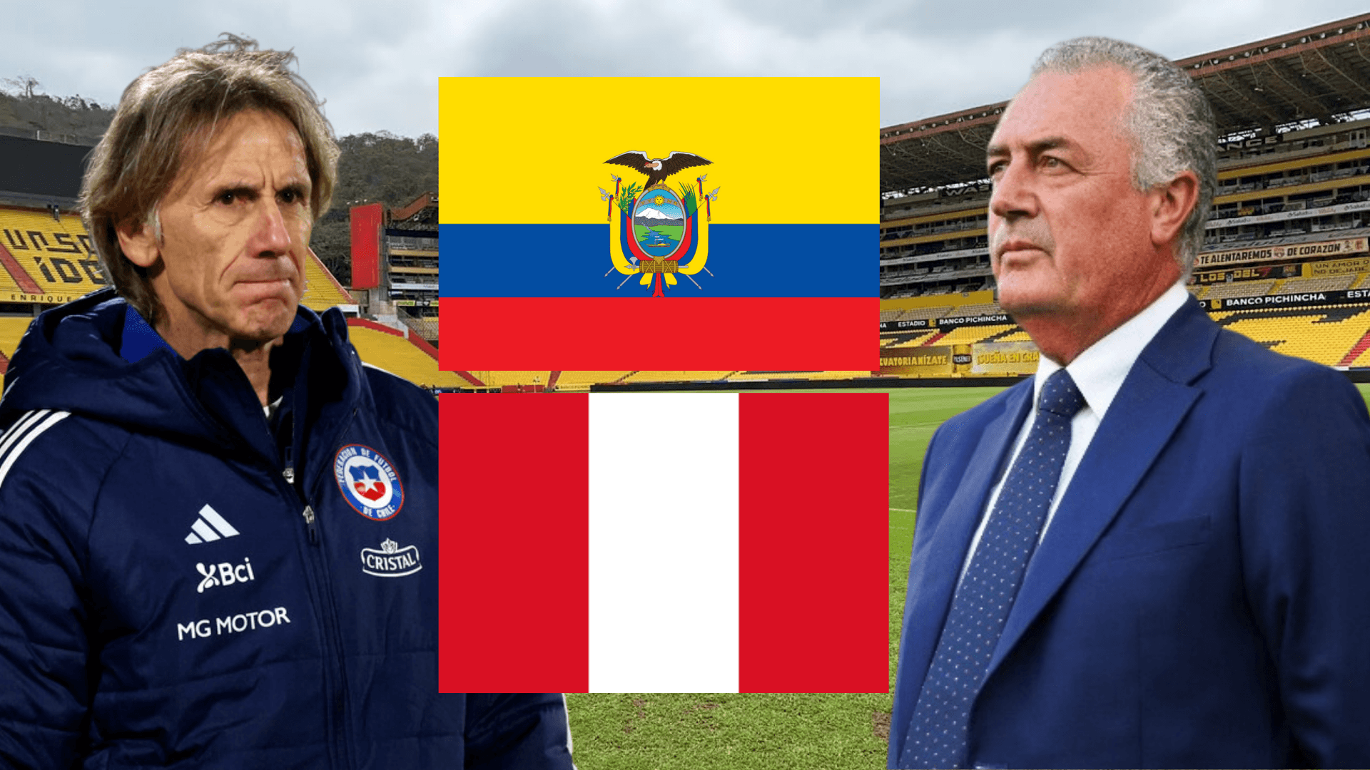 Ricardo Gareca y Gustavo Alfaro (Foto tomada de: Barcelona SC/Venevisión/Chile/Wikipedia)