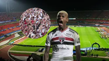 Robert Arboleda gritando, hinchada de Sao Paulo. Foto tomada de: Ecuavisa/Bendito Futbol