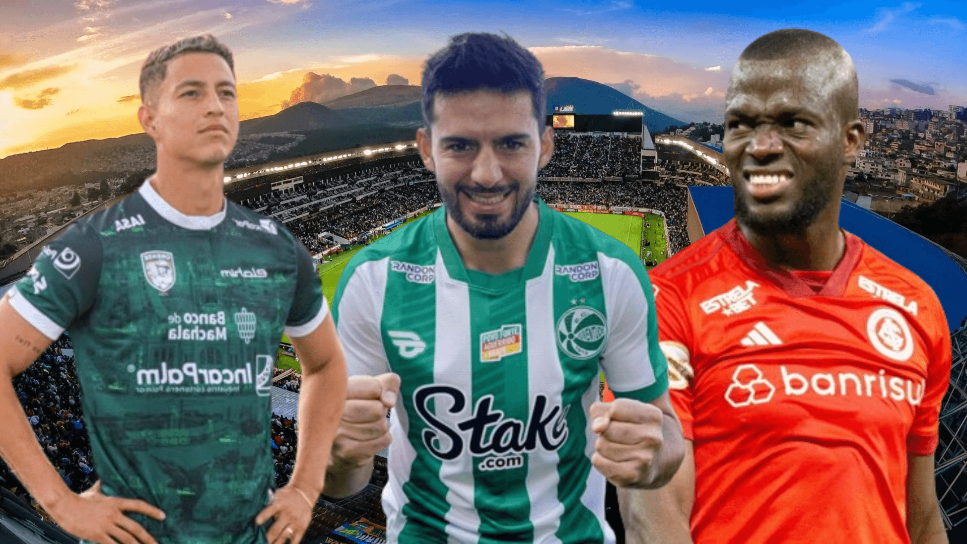 Ronie Carillo, Miguel Parrales y Enner Valencia (Foto tomada de: Liga de Quito/Juventude/Orense/Transfermarkt)