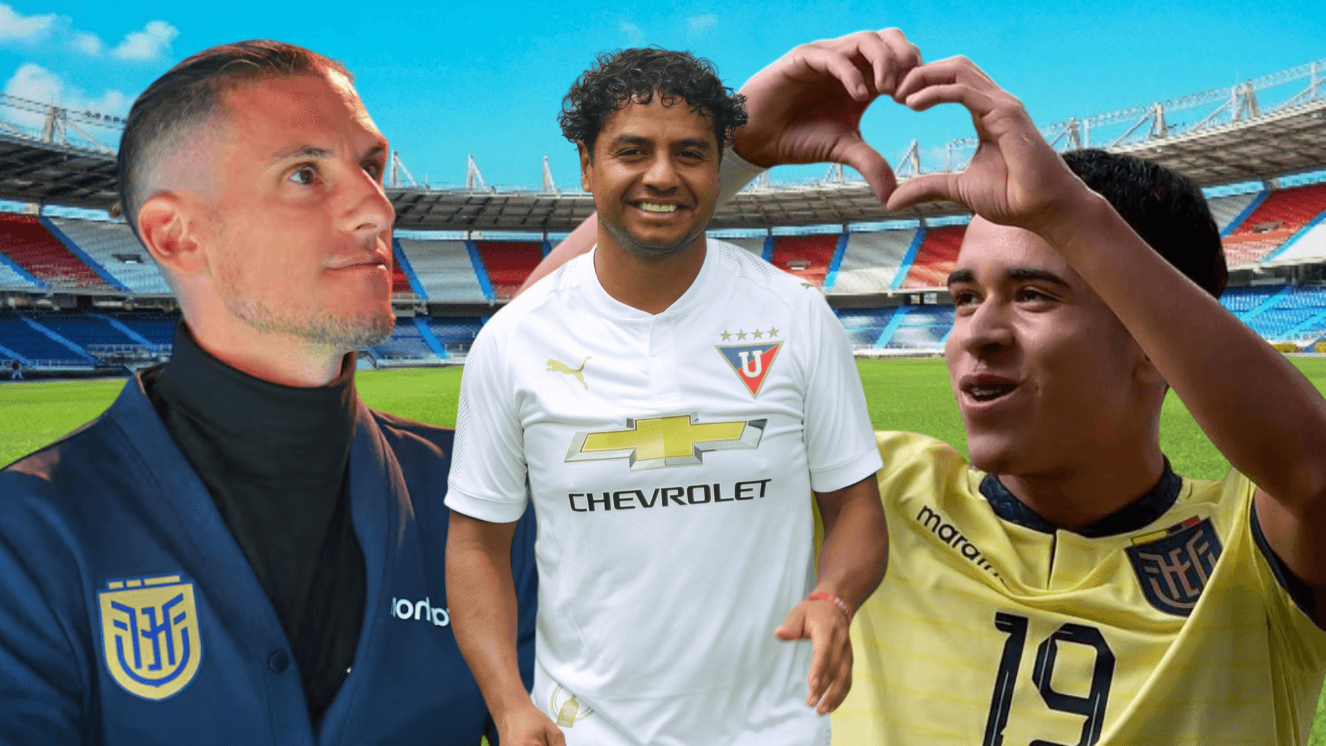 Sebastián Beccacece, Franklin Salas y Kendry Páez (Foto tomada de: Win/Liga de Quito/Kendry Páez/API)